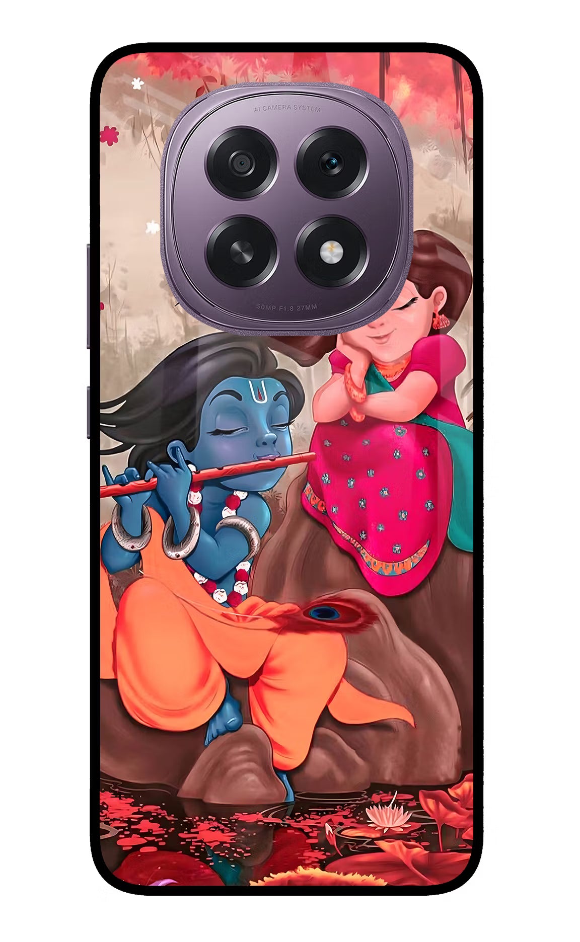 Radhe Krishna Oppo F29 5G Glass Case Back Cover by Casekaro