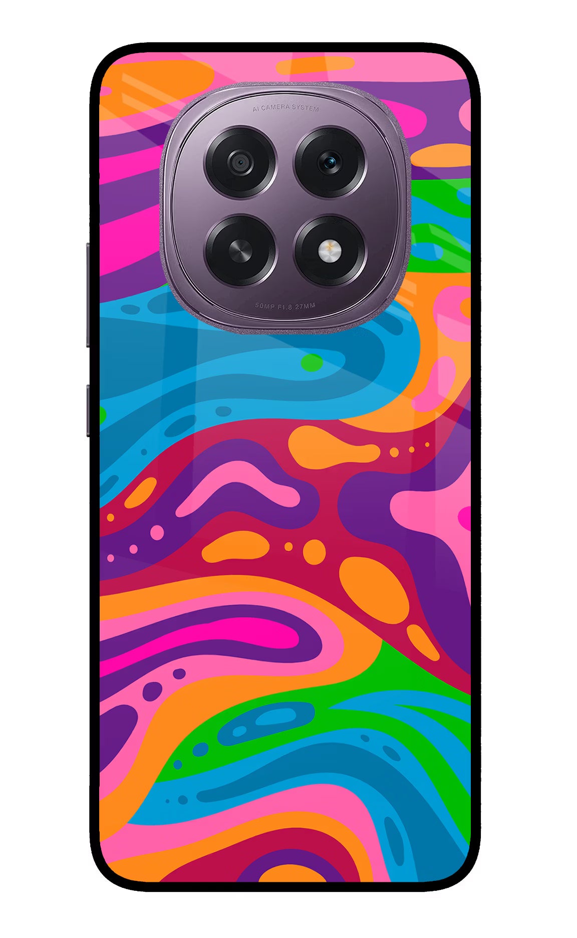 Trippy Pattern Oppo F29 5G Glass Case Back Cover by Casekaro