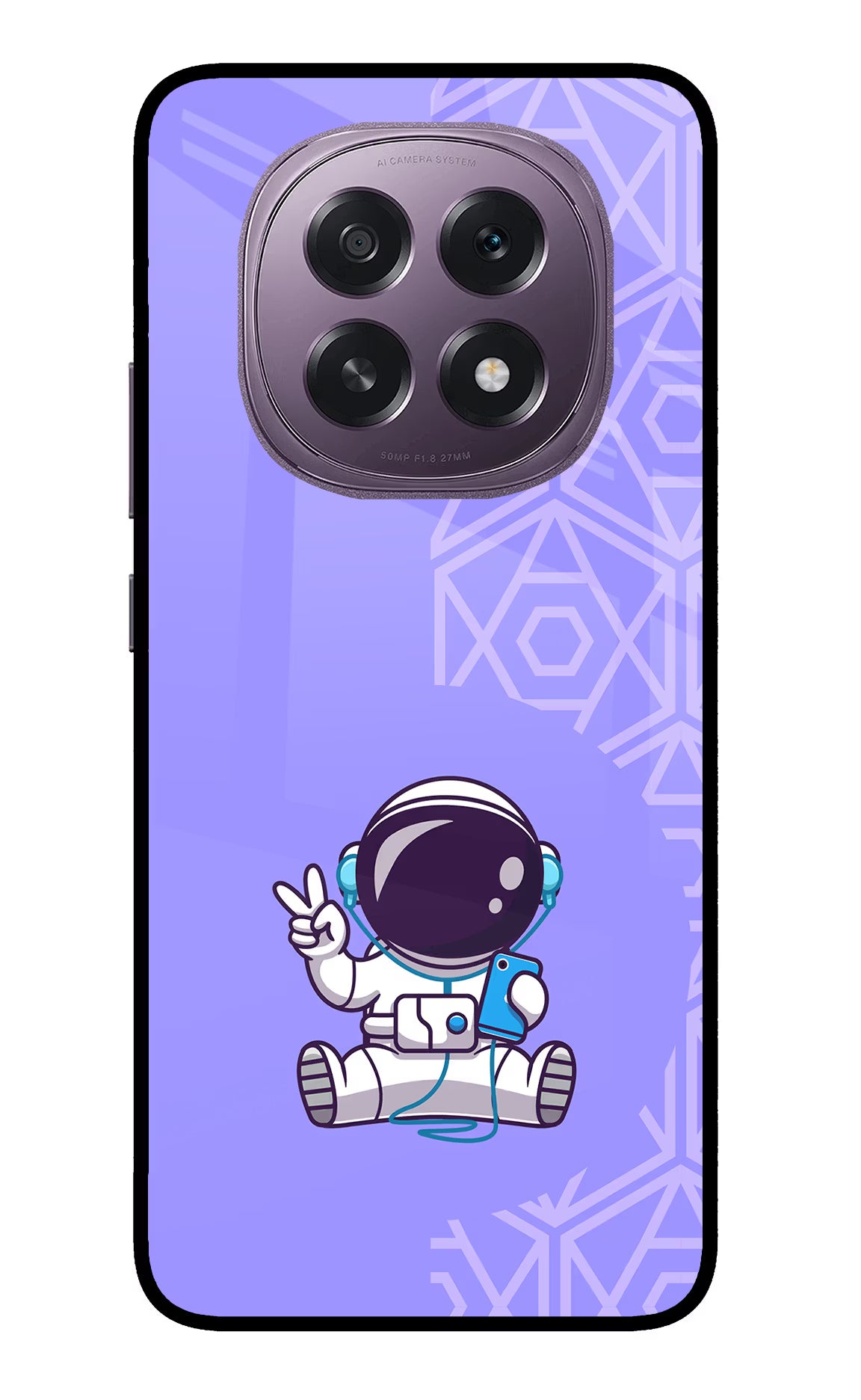 Cute Astronaut Chilling Oppo F29 5G Glass Case Back Cover by Casekaro