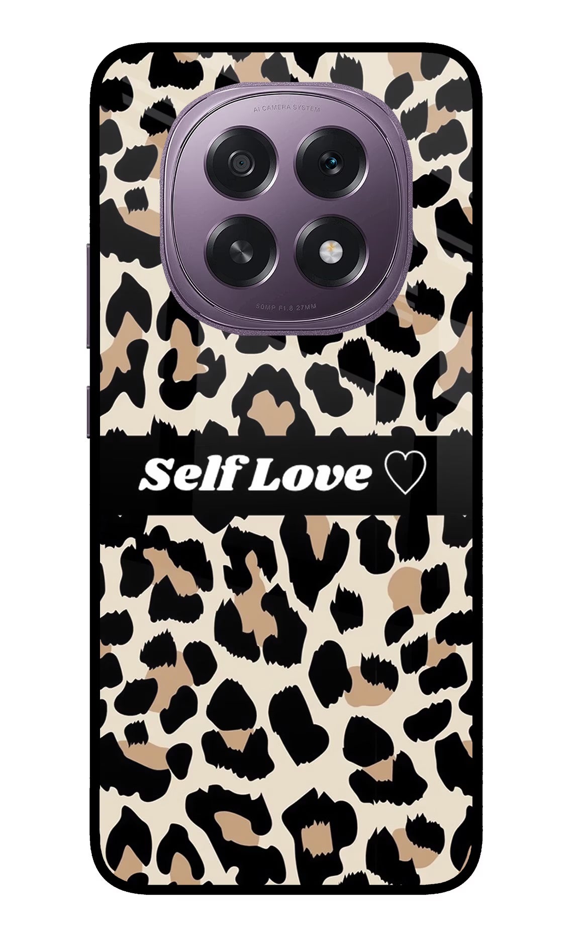 Leopard Print Self Love Oppo F29 5G Glass Case Back Cover by Casekaro