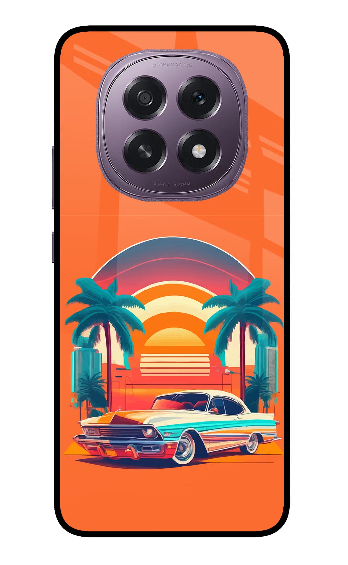 Palm Drive 80s Oppo F29 5G Glass Case - Palm Drive 80s Oppo F29 5G Glass Case Palm Drive 80s Oppo F29 5G Glass Case