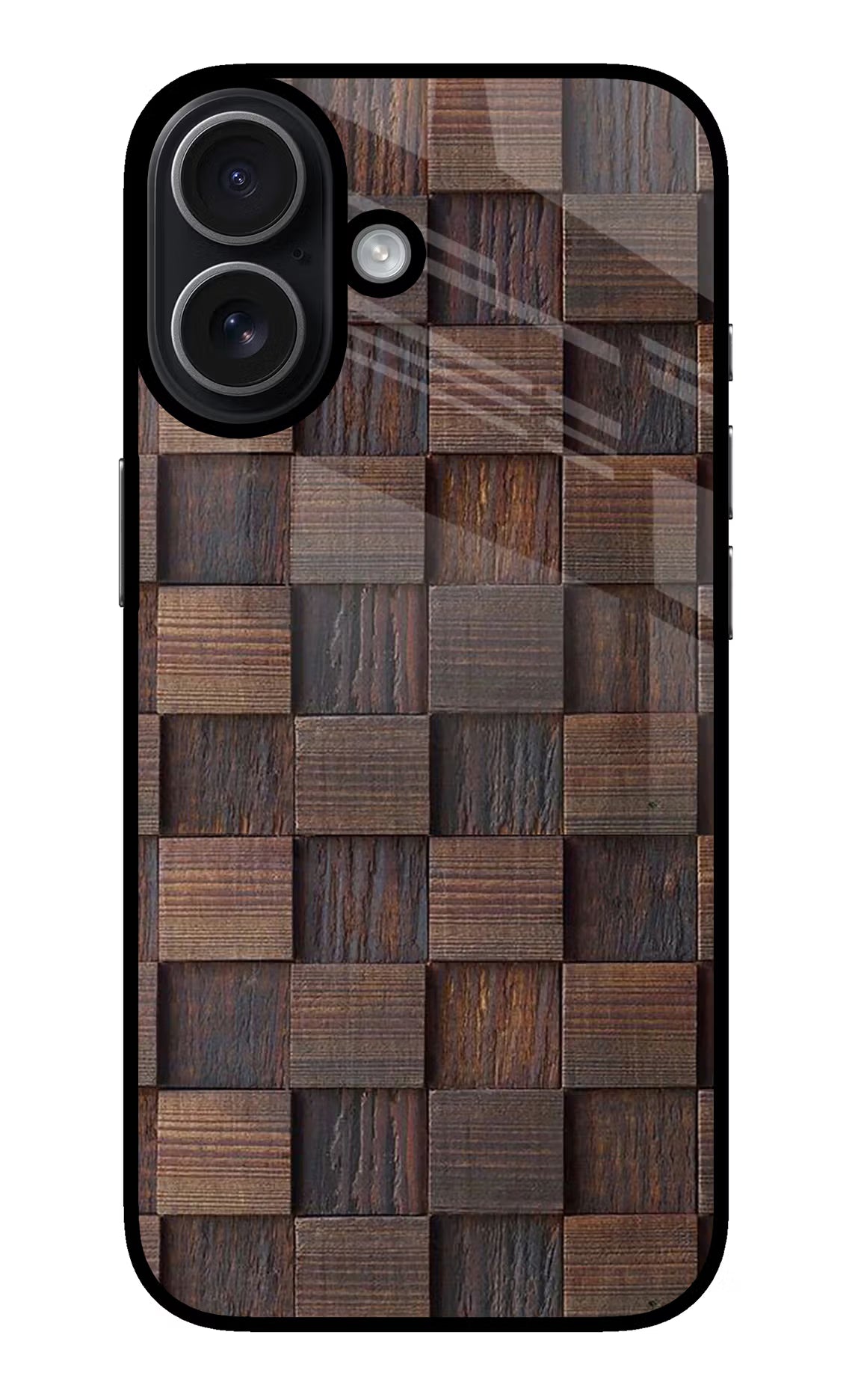 Wooden Cube Design iPhone 17 Glass Case - Wooden Cube Design iPhone 17 Glass Case Wooden Cube Design iPhone 17 Glass Case