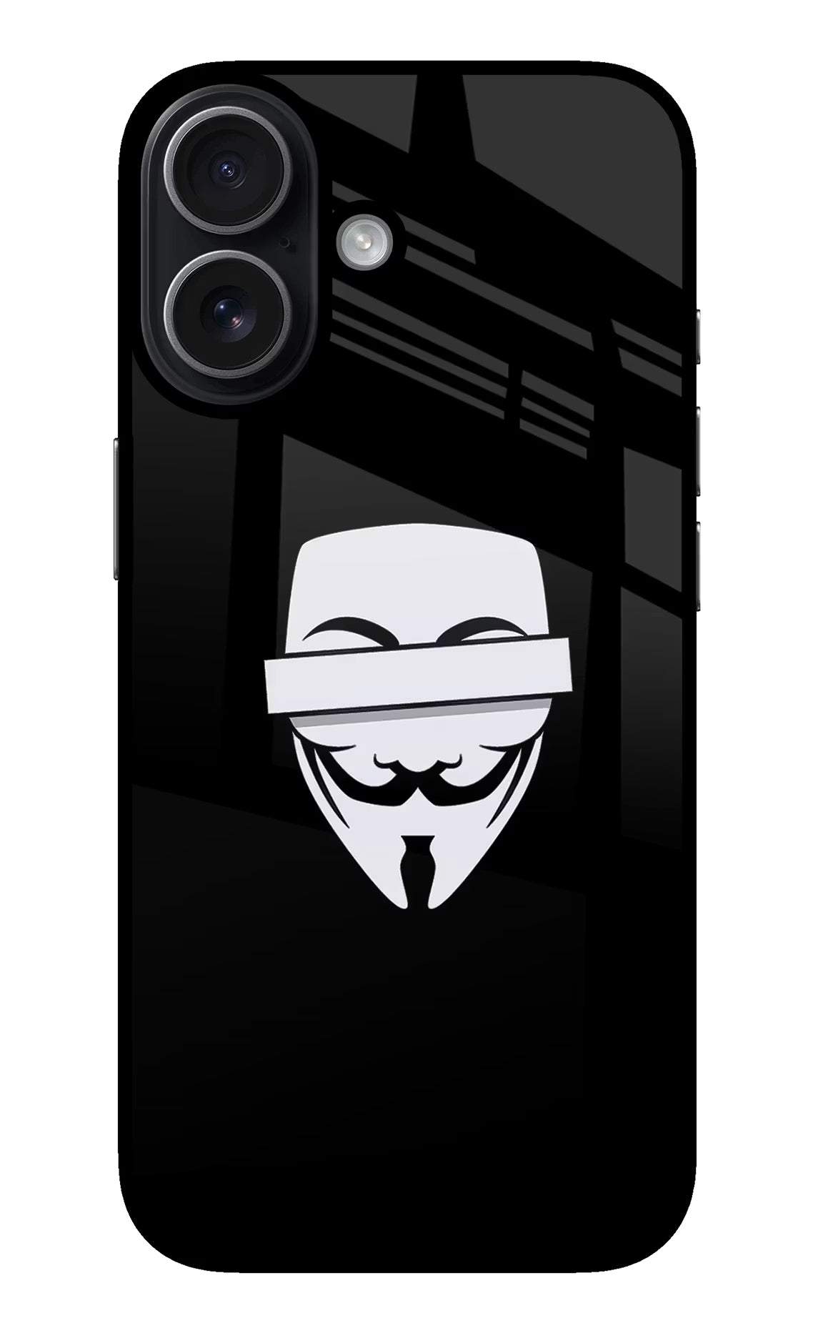 Anonymous Face iPhone 17 Back Cover - Anonymous Face iPhone 17 Glass Case Back Cover by Casekaro Anonymous Face iPhone 17 Glass Case Back Cover by Casekaro