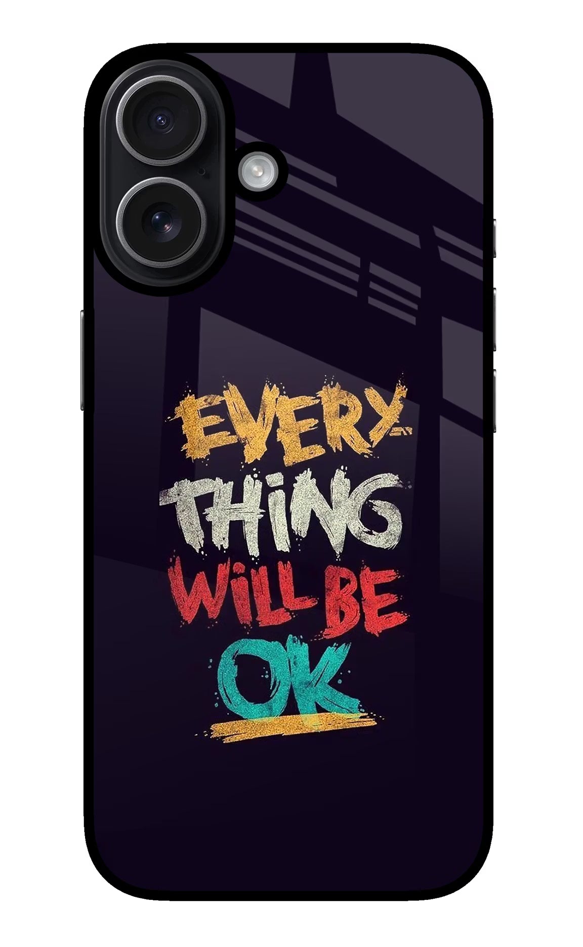 Everything Will Be Ok iPhone 17 Back Cover - Everything Will Be Ok iPhone 17 Glass Case Back Cover by Casekaro Everything Will Be Ok iPhone 17 Glass Case Back Cover by Casekaro