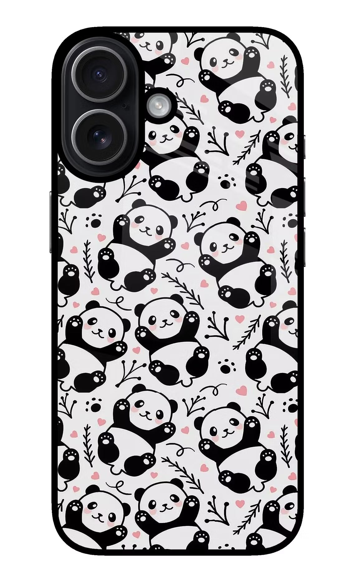 Cute Panda iPhone 17 Glass Case Back Cover by Casekaro