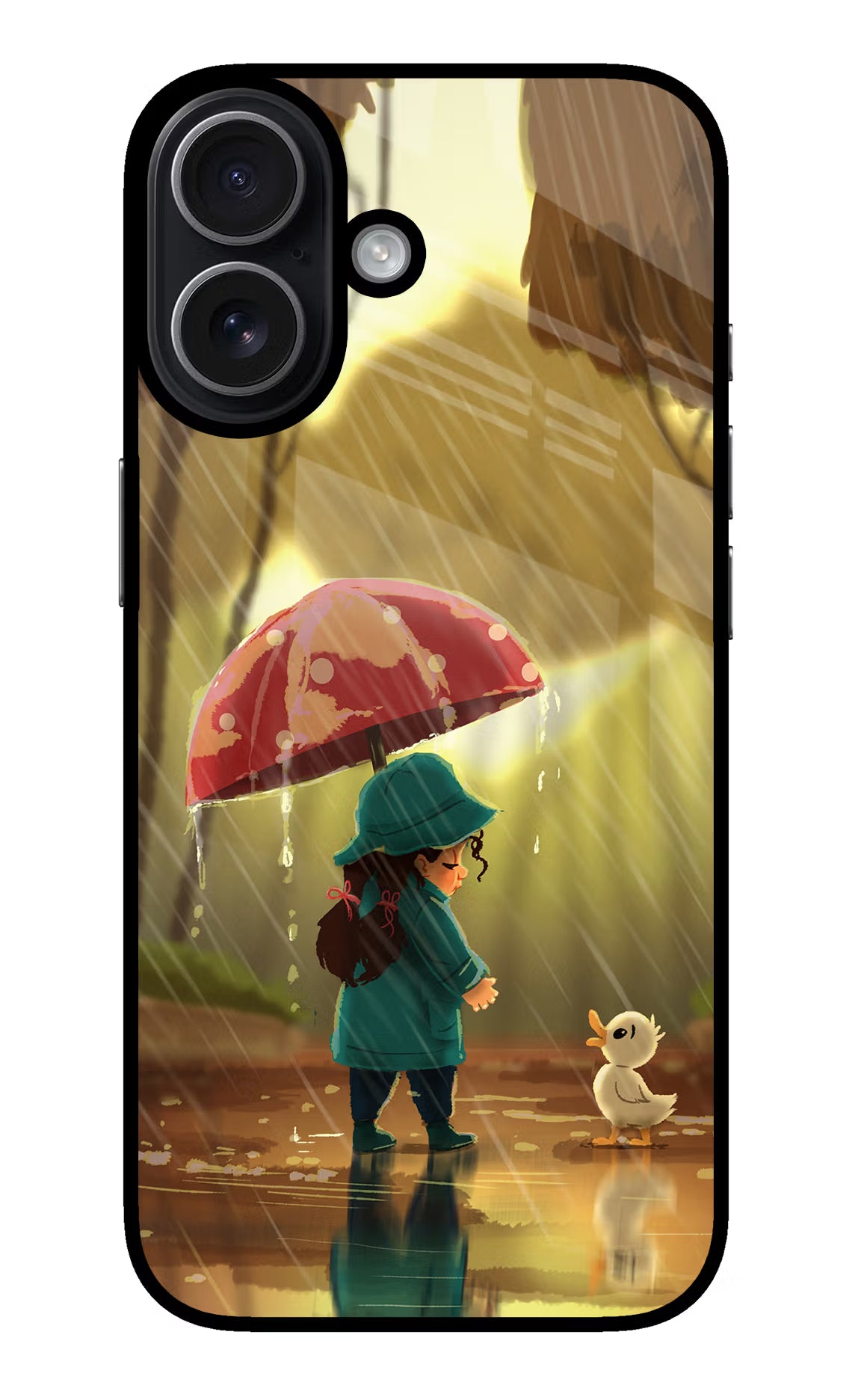 Rainy Day iPhone 17 Back Cover - Rainy Day iPhone 17 Glass Case Back Cover by Casekaro Rainy Day iPhone 17 Glass Case Back Cover by Casekaro