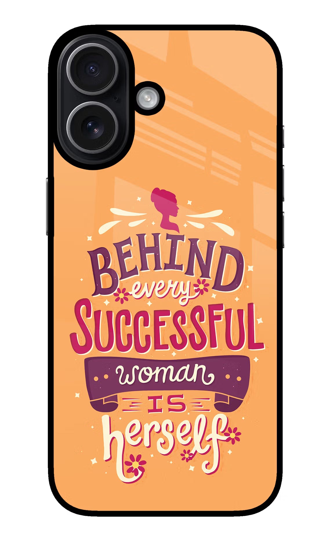 Behind Every Successful Woman There Is Herself iPhone 17 Back Cover - Behind Every Successful Woman There Is Herself iPhone 17 Glass Case Back Cover by Casekaro Behind Every Successful Woman There Is Herself iPhone 17 Glass Case Back Cover by Casekaro