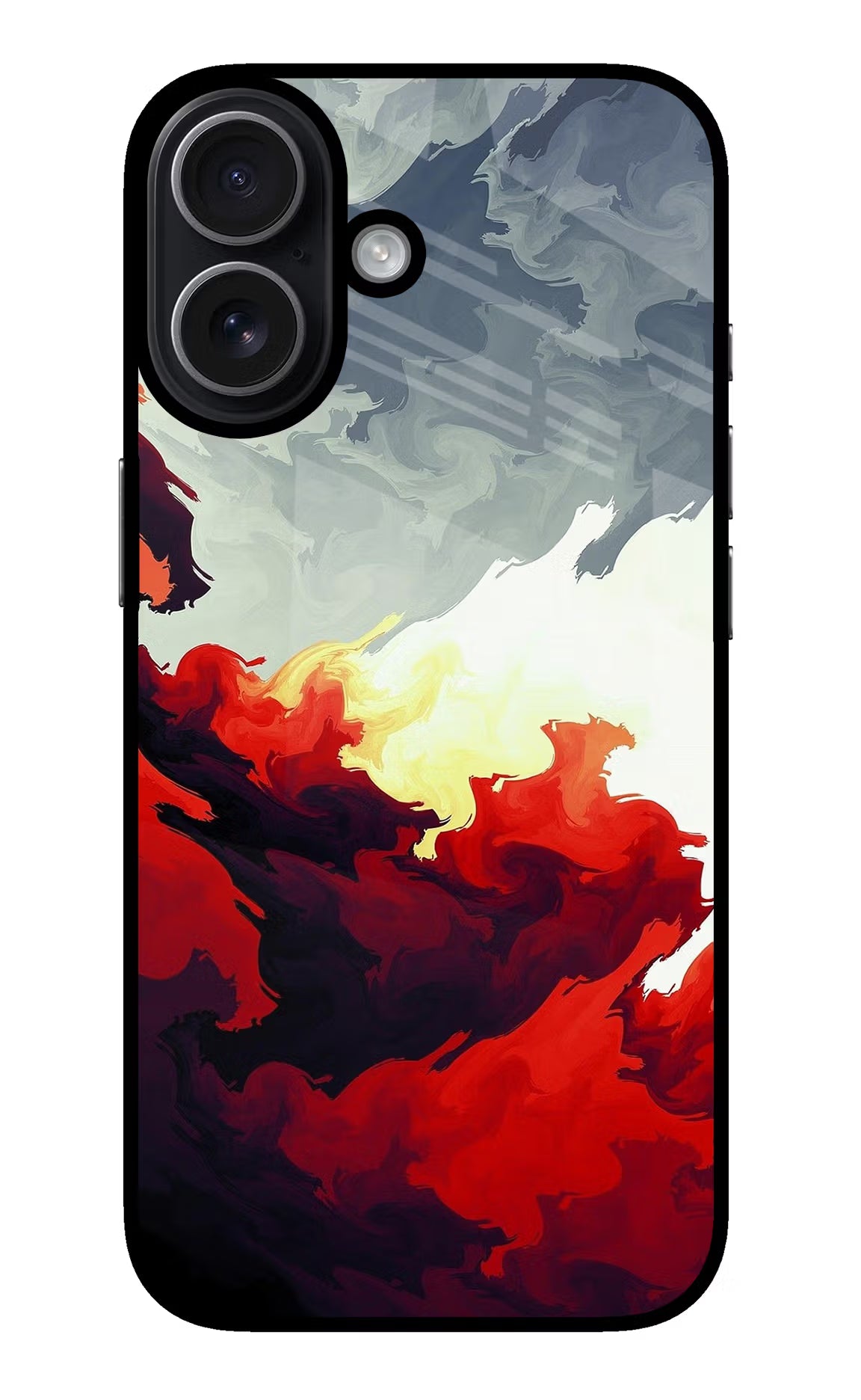 Fire Cloud iPhone 17 Back Cover - Fire Cloud iPhone 17 Glass Case Back Cover by Casekaro Fire Cloud iPhone 17 Glass Case Back Cover by Casekaro