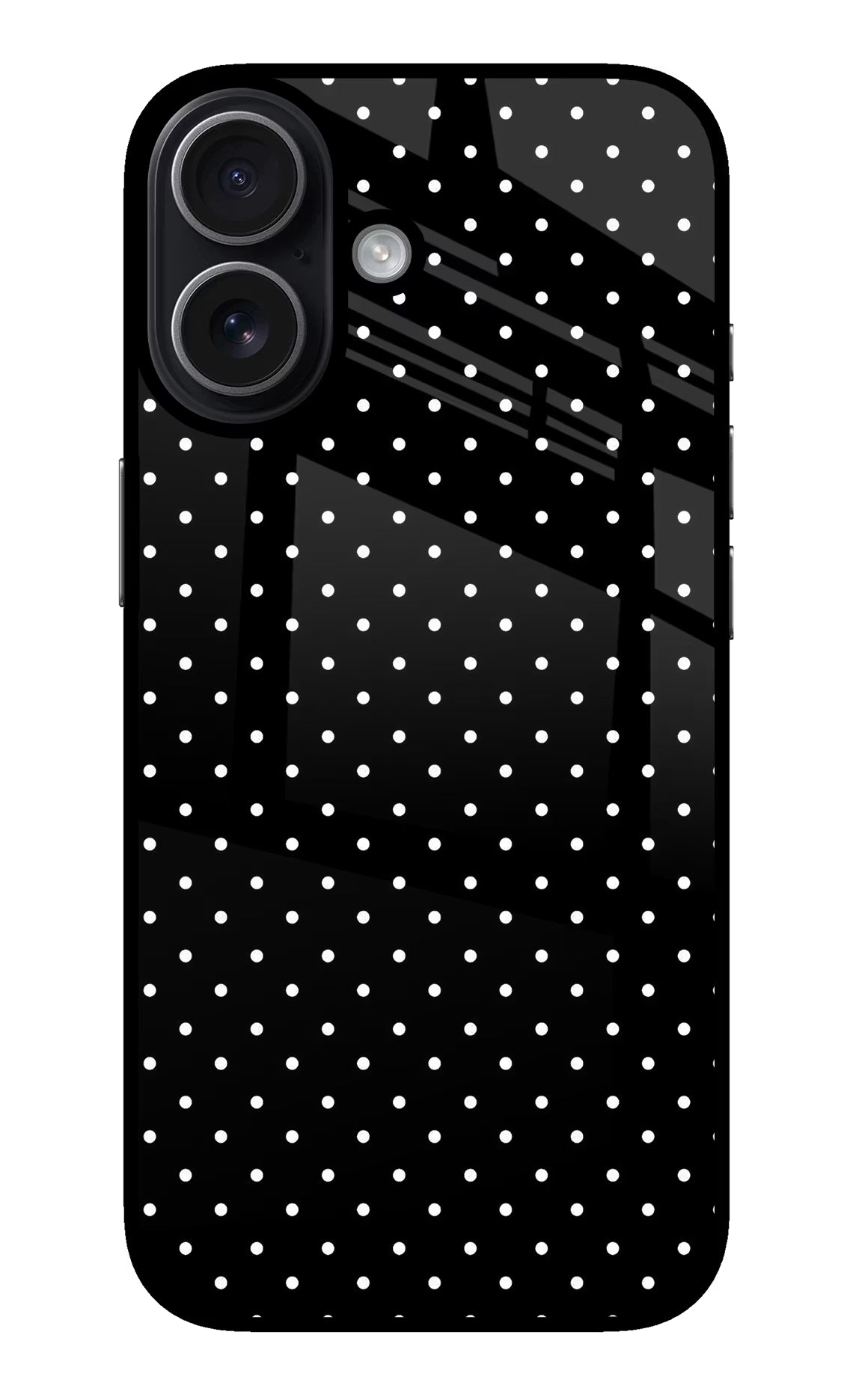White Dots iPhone 17 Back Cover - White Dots iPhone 17 Glass Case Back Cover by Casekaro White Dots iPhone 17 Glass Case Back Cover by Casekaro