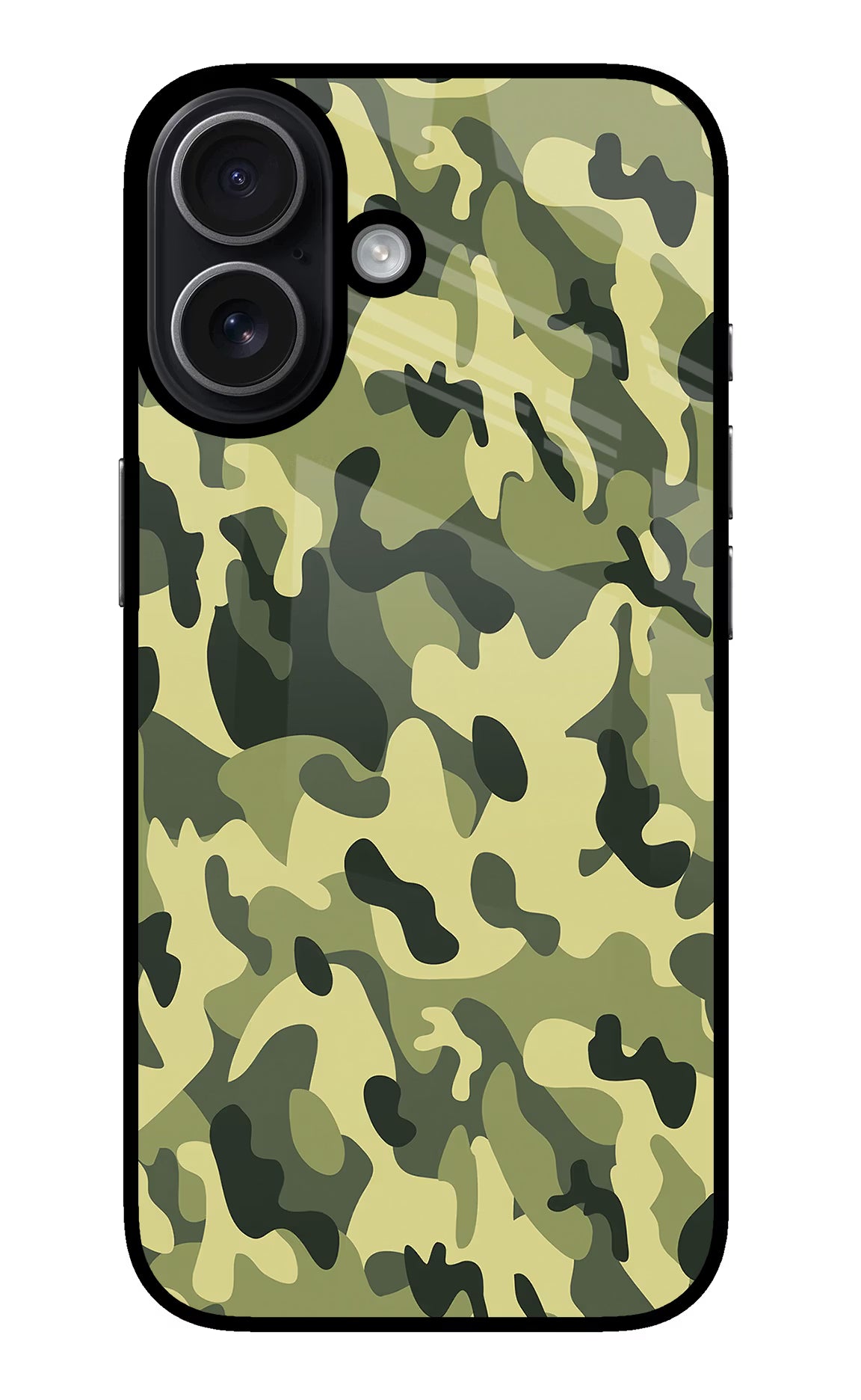 Camouflage iPhone 17 Back Cover - Camouflage iPhone 17 Glass Case Back Cover by Casekaro Camouflage iPhone 17 Glass Case Back Cover by Casekaro