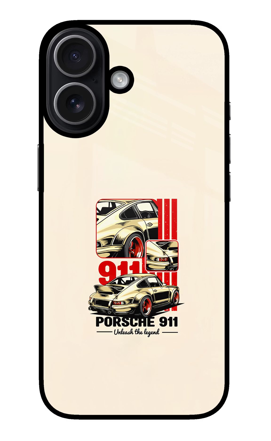 Classic Porsche 911 iPhone 17 Glass Case Back Cover by Casekaro