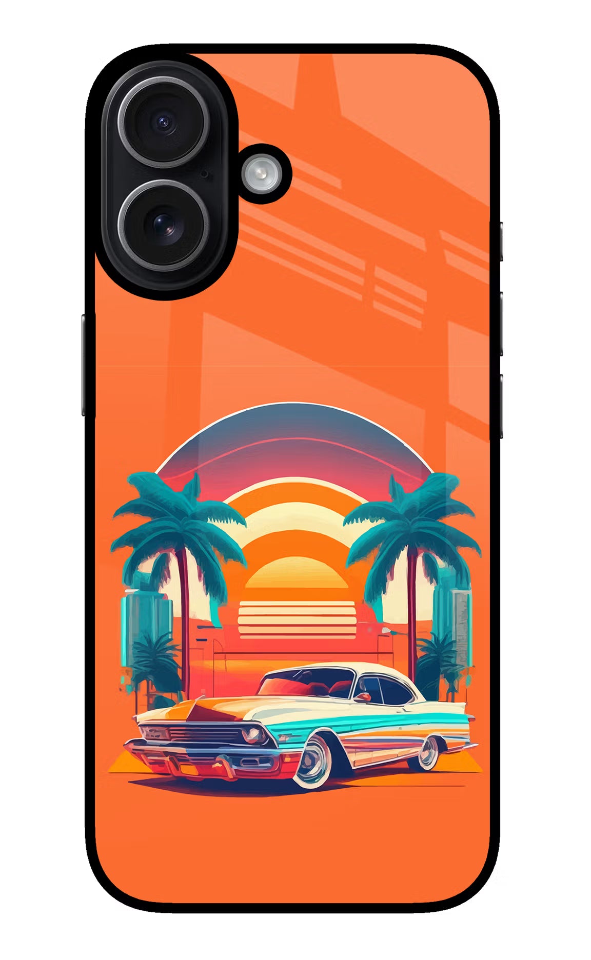 Palm Drive 80s iPhone 17 Glass Case - Palm Drive 80s iPhone 17 Glass Case Palm Drive 80s iPhone 17 Glass Case