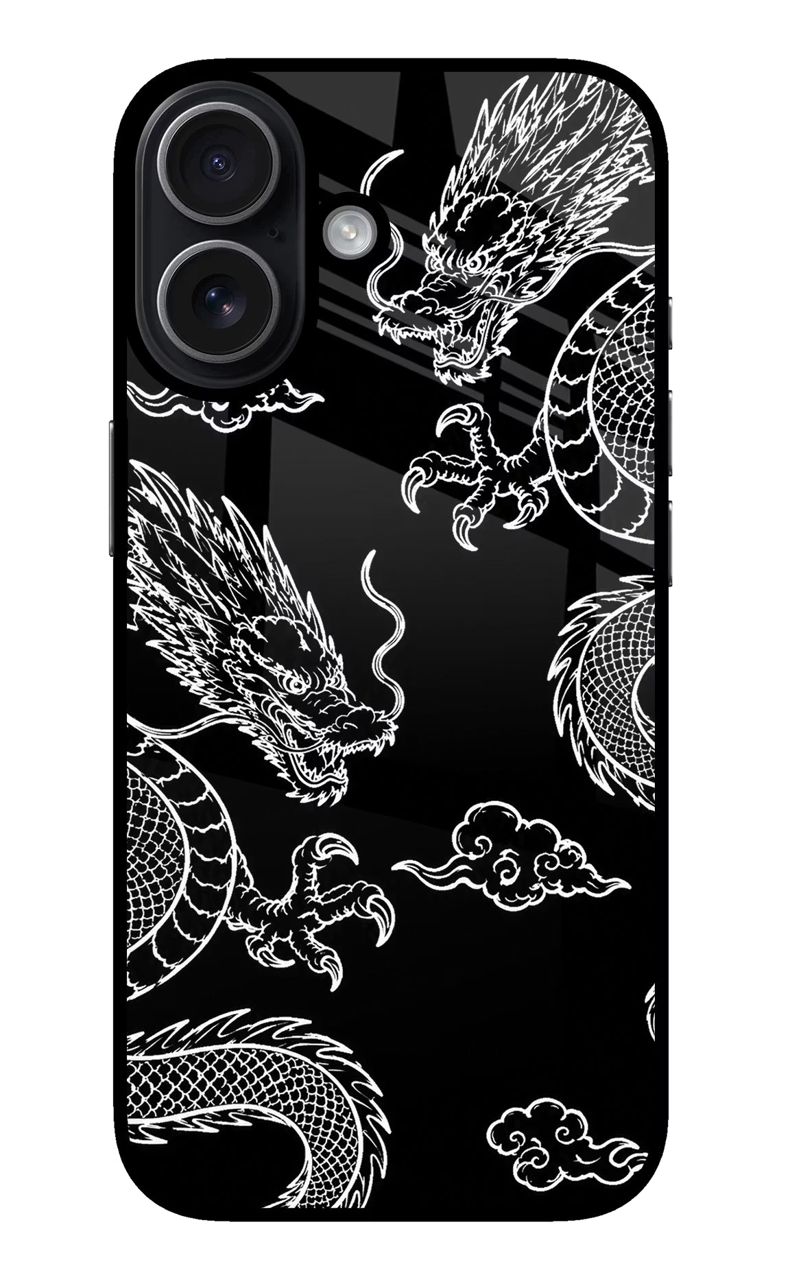 Twin Dragons iPhone 17 Glass Case - Twin Dragons iPhone 17 Glass Case Twin Dragons iPhone 17 Glass Case