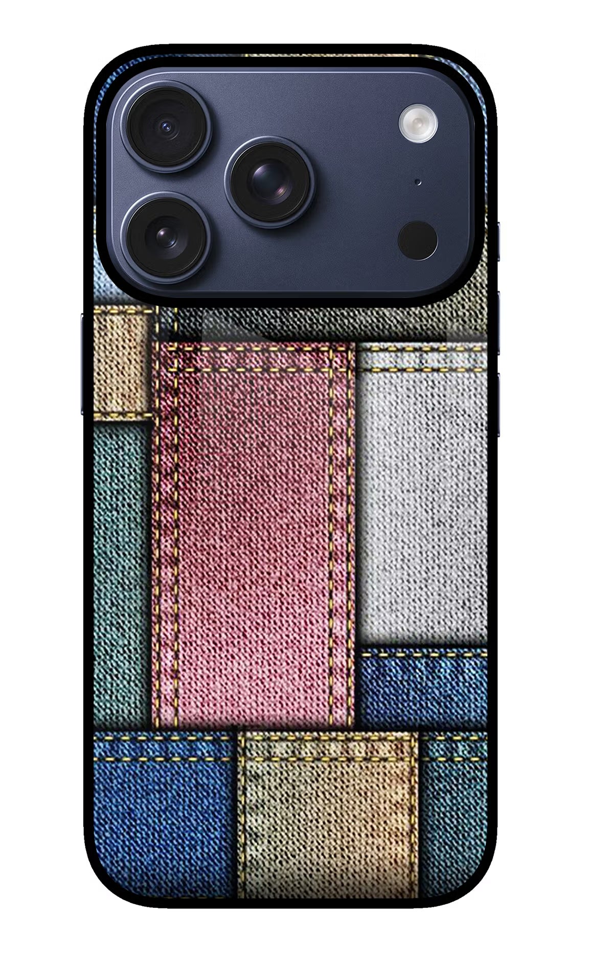 Multicolor Jeans iPhone 17 Pro Glass Case - Multicolor Jeans iPhone 17 Pro Glass Case Multicolor Jeans iPhone 17 Pro Glass Case
