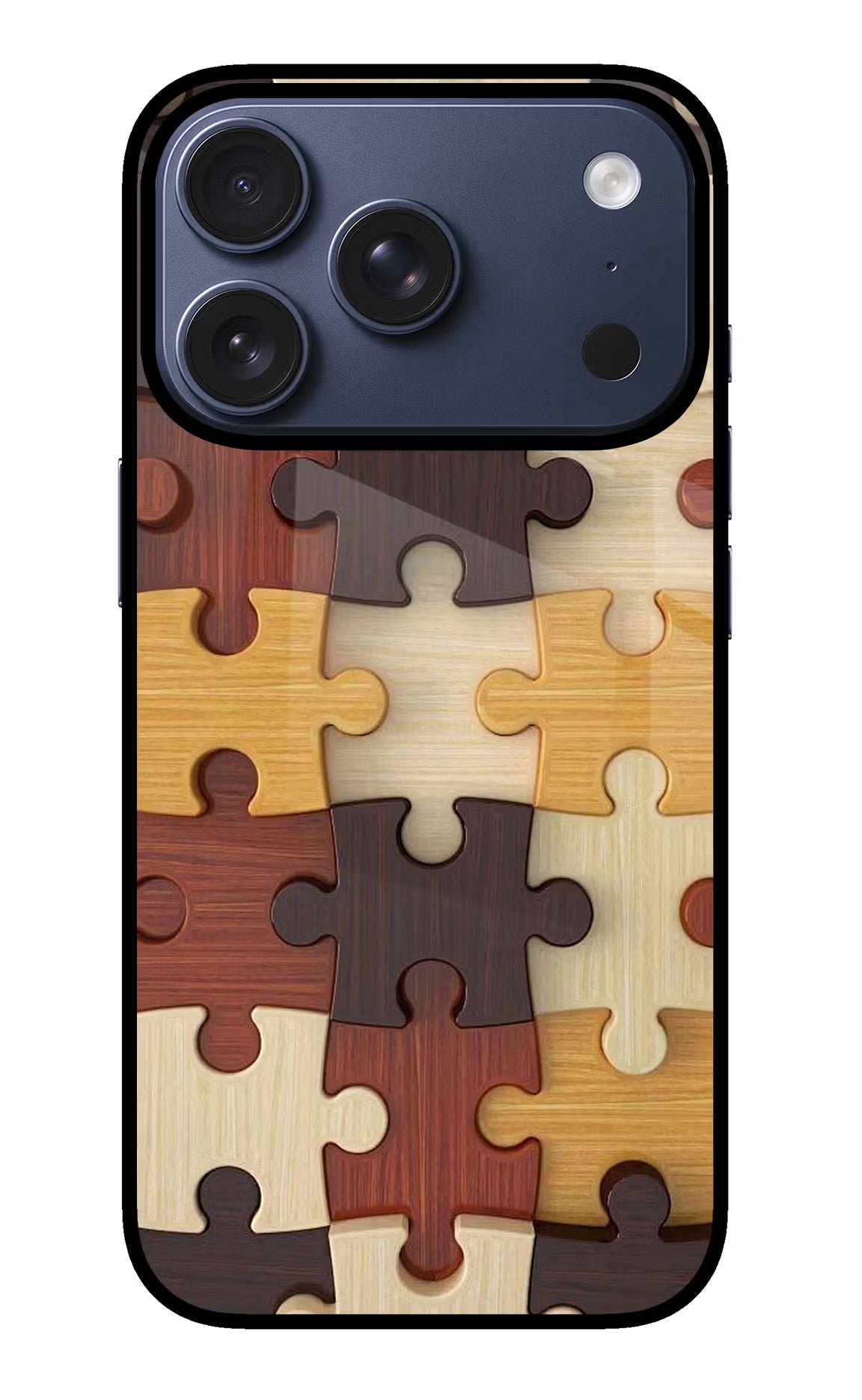 Wooden Puzzle iPhone 17 Pro Glass Case - Wooden Puzzle iPhone 17 Pro Glass Case Wooden Puzzle iPhone 17 Pro Glass Case