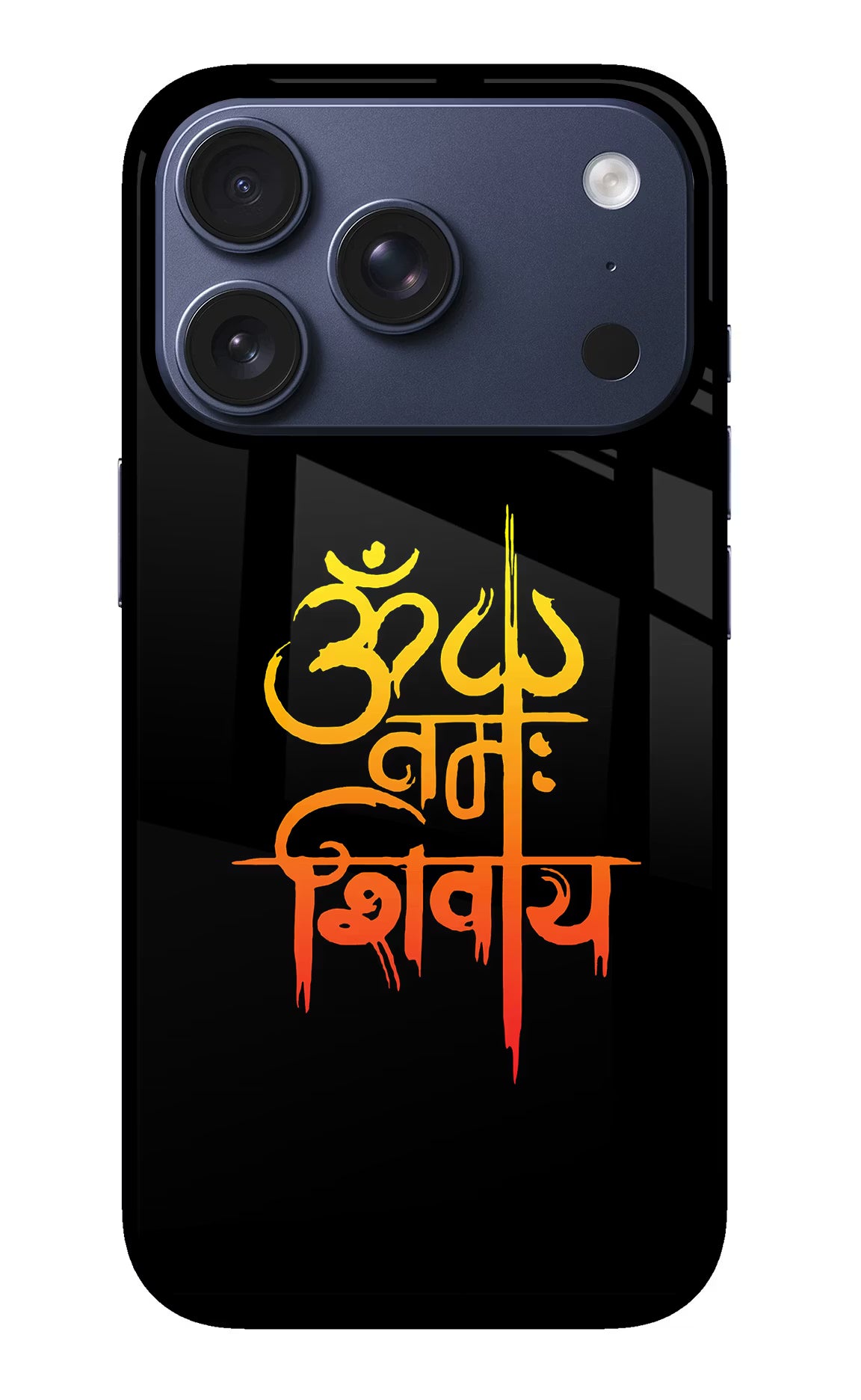Om Namah Shivay iPhone 17 Pro Back Cover - Om Namah Shivay iPhone 17 Pro Glass Case Back Cover by Casekaro Om Namah Shivay iPhone 17 Pro Glass Case Back Cover by Casekaro