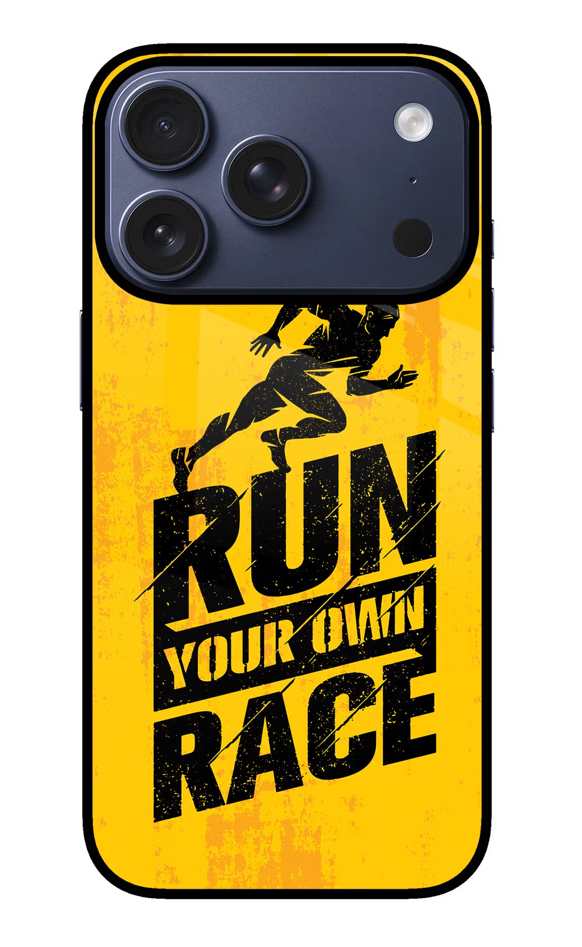 Run Your Own Race iPhone 17 Pro Back Cover - Run Your Own Race iPhone 17 Pro Glass Case Back Cover by Casekaro Run Your Own Race iPhone 17 Pro Glass Case Back Cover by Casekaro