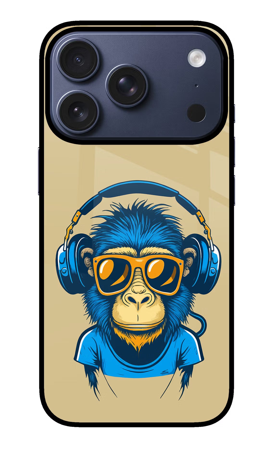 Monkey Headphone iPhone 17 Pro Glass Case - Monkey Headphone iPhone 17 Pro Glass Case Monkey Headphone iPhone 17 Pro Glass Case