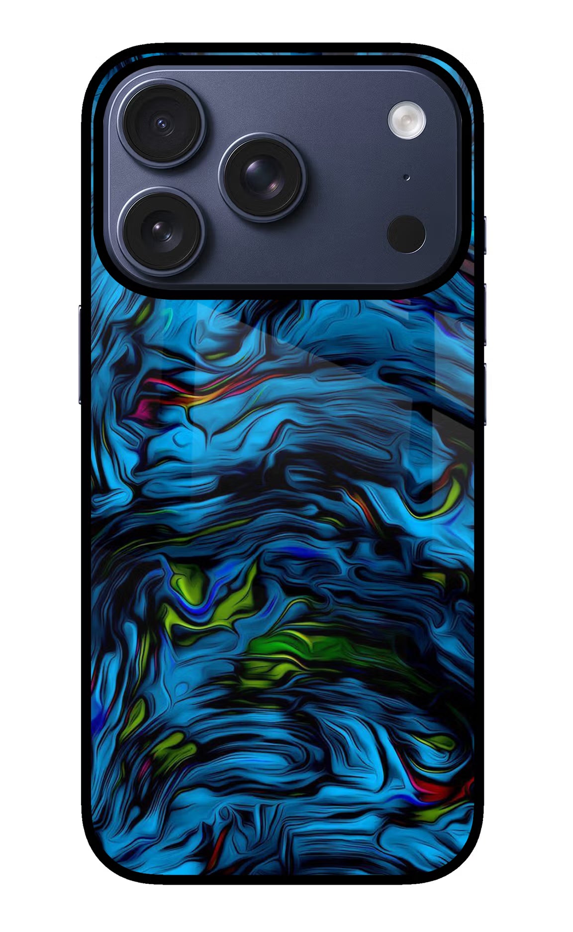 Dark Blue Abstract iPhone 17 Pro Glass Case - Dark Blue Abstract iPhone 17 Pro Glass Case Dark Blue Abstract iPhone 17 Pro Glass Case