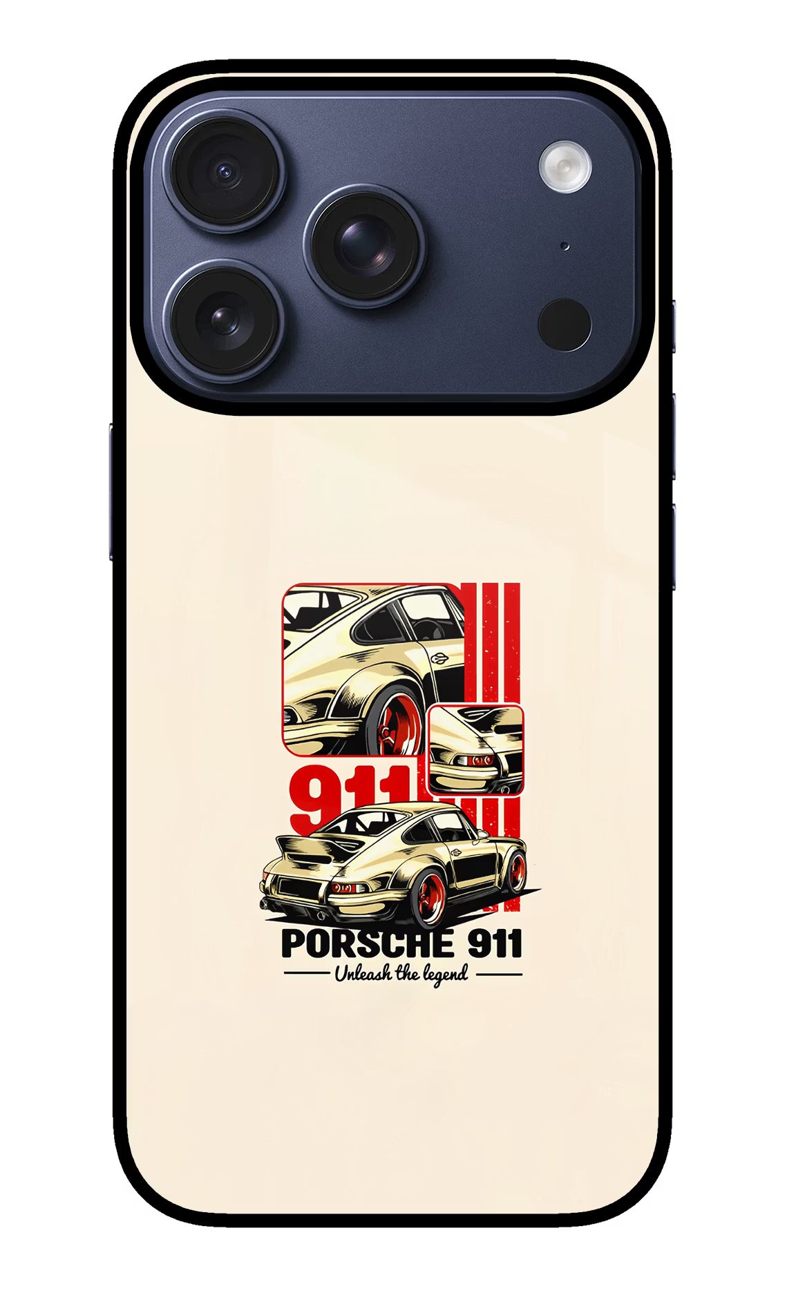Classic Porsche 911 iPhone 17 Pro Back Cover - Classic Porsche 911 iPhone 17 Pro Glass Case Back Cover by Casekaro Classic Porsche 911 iPhone 17 Pro Glass Case Back Cover by Casekaro