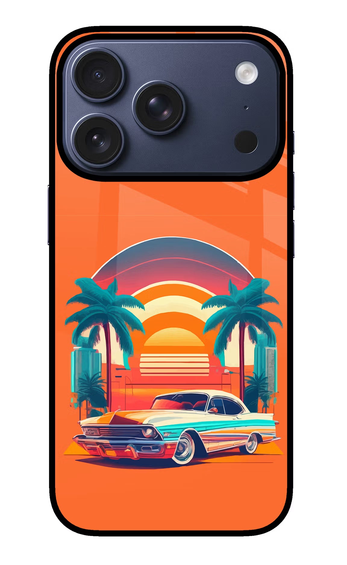 Palm Drive 80s iPhone 17 Pro Glass Case - Palm Drive 80s iPhone 17 Pro Glass Case Palm Drive 80s iPhone 17 Pro Glass Case