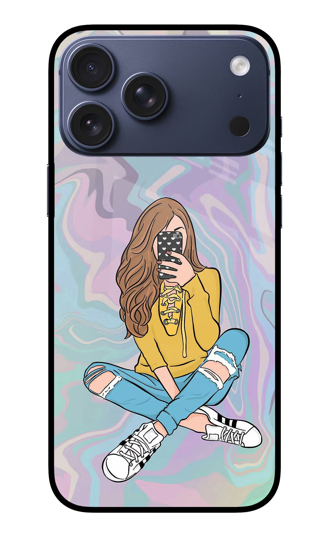 Selfie Girl iPhone 17 Pro Max Glass Case - Selfie Girl iPhone 17 Pro Max Glass Case Selfie Girl iPhone 17 Pro Max Glass Case