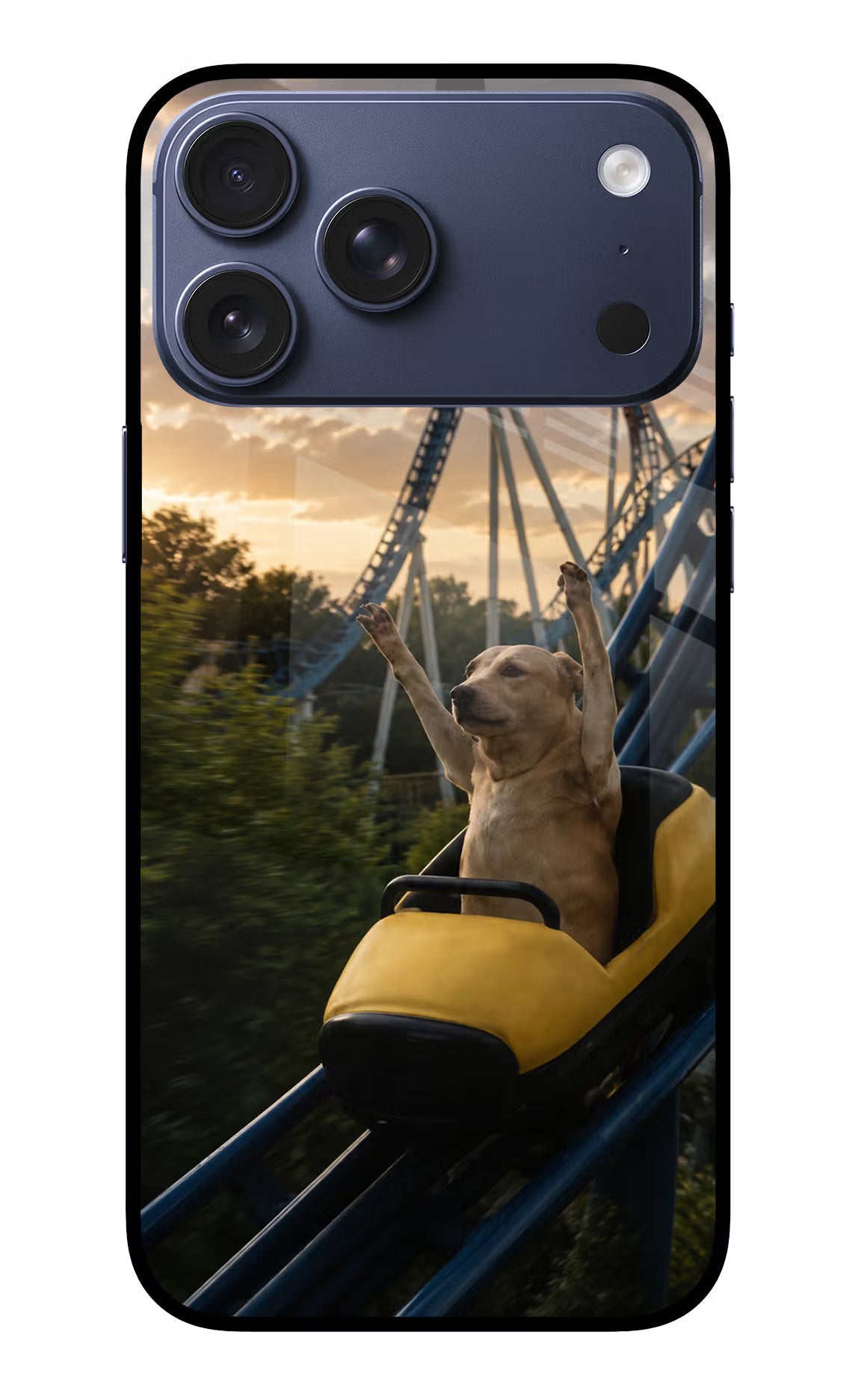 Rollercoaster Dog iPhone 17 Pro Max Glass Case - Rollercoaster Dog iPhone 17 Pro Max Glass Case Rollercoaster Dog iPhone 17 Pro Max Glass Case