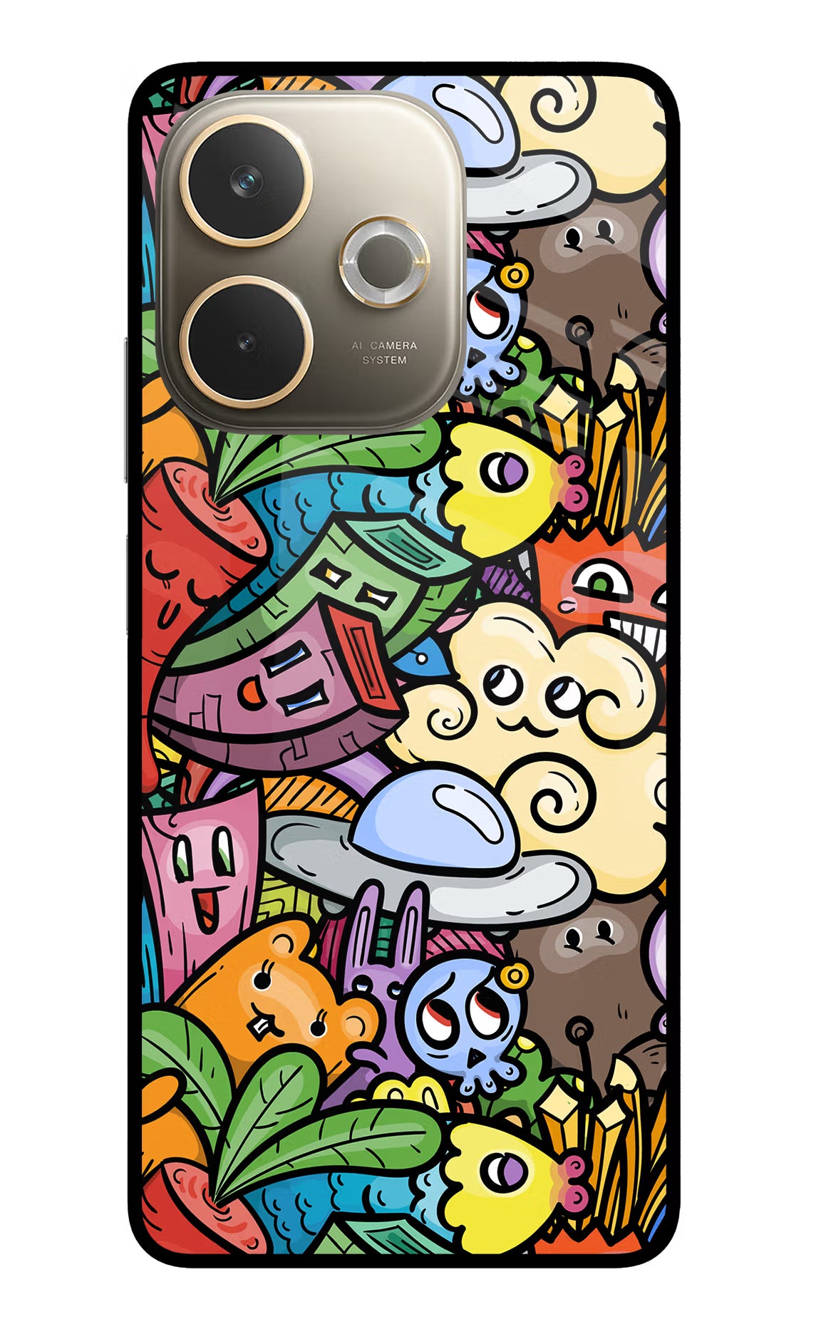 Veggie Doodle Oppo A5 Pro 5G Glass Case - Veggie Doodle Oppo A5 Pro 5G Glass Case Veggie Doodle Oppo A5 Pro 5G Glass Case