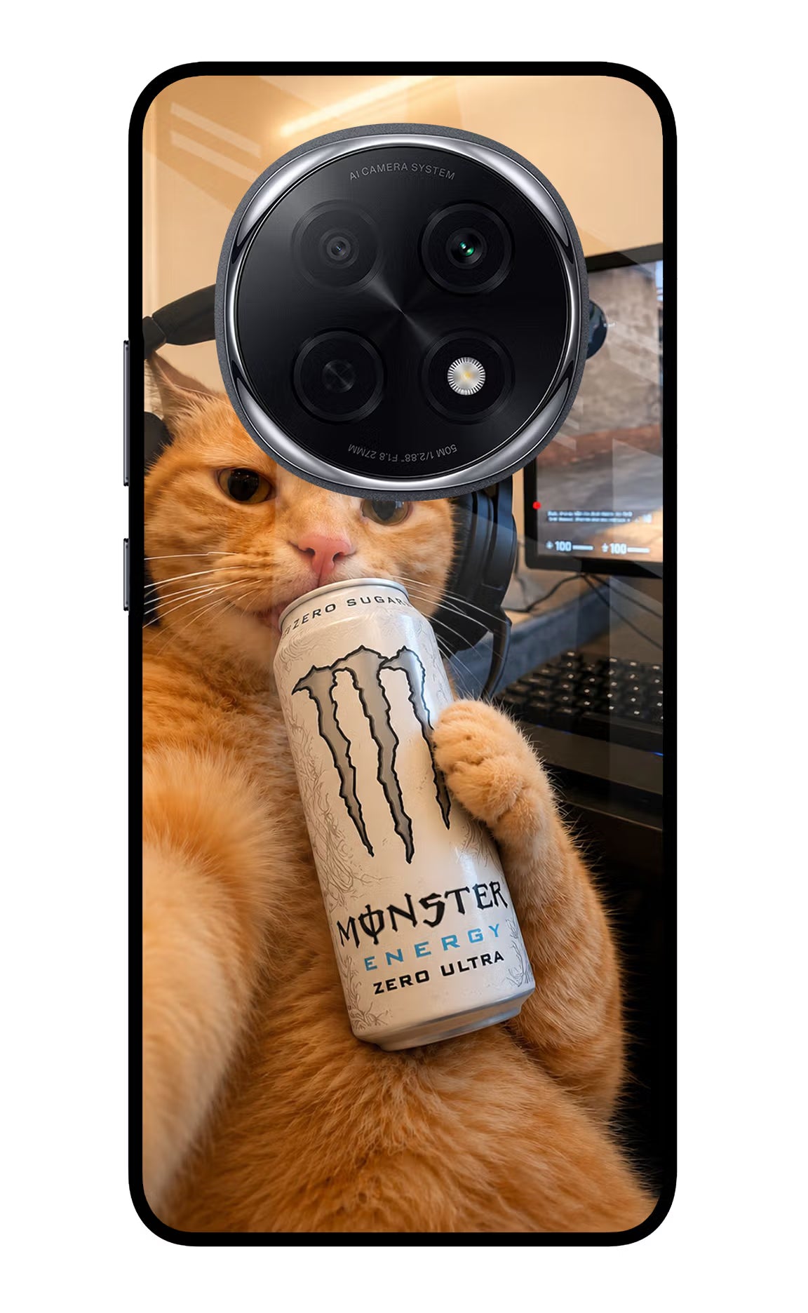 Gamer Cat Energy Oppo F29 Pro 5G Glass Case - Gamer Cat Energy Oppo F29 Pro 5G Glass Case Gamer Cat Energy Oppo F29 Pro 5G Glass Case