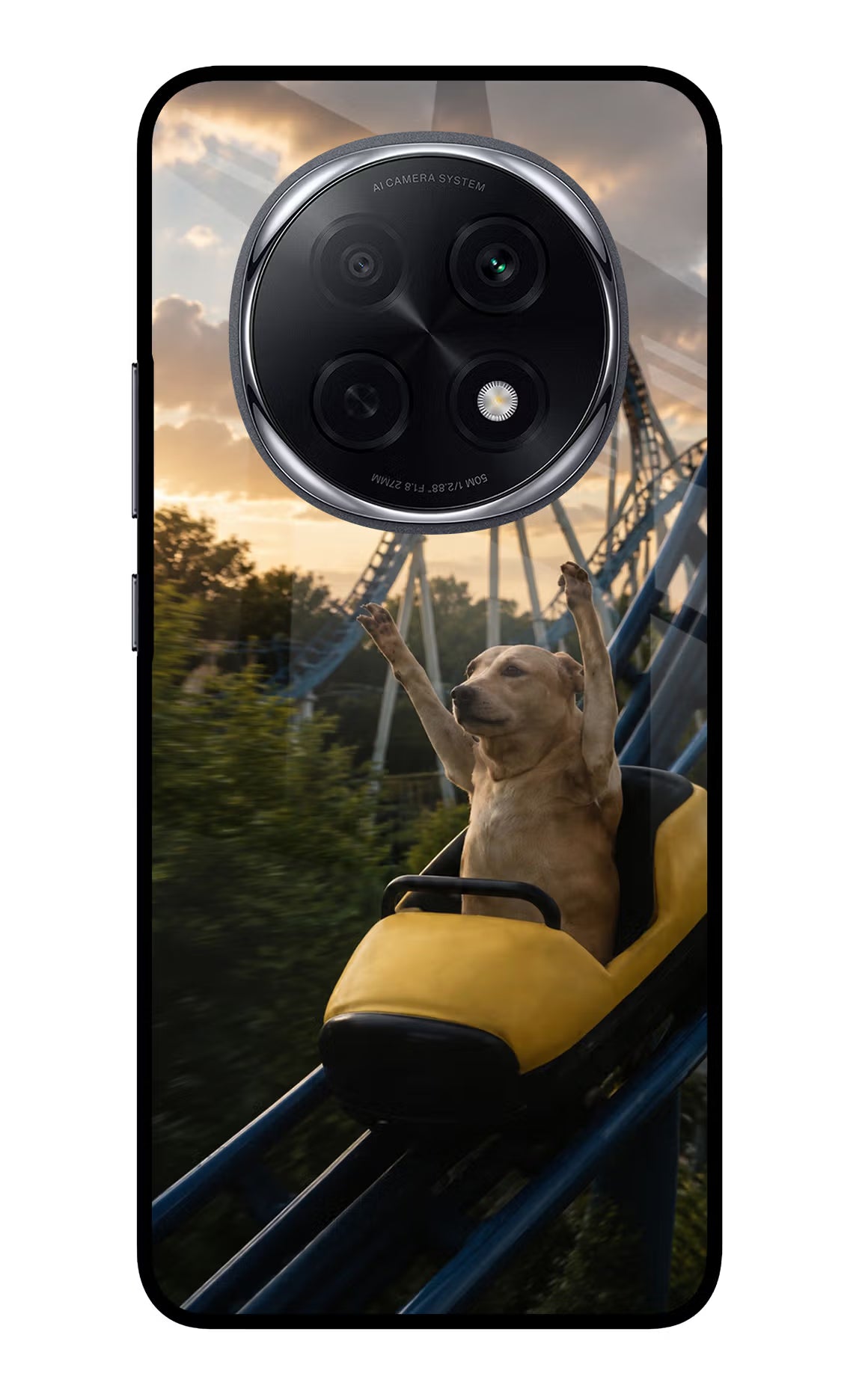Rollercoaster Dog Oppo F29 Pro 5G Glass Case - Rollercoaster Dog Oppo F29 Pro 5G Glass Case Rollercoaster Dog Oppo F29 Pro 5G Glass Case