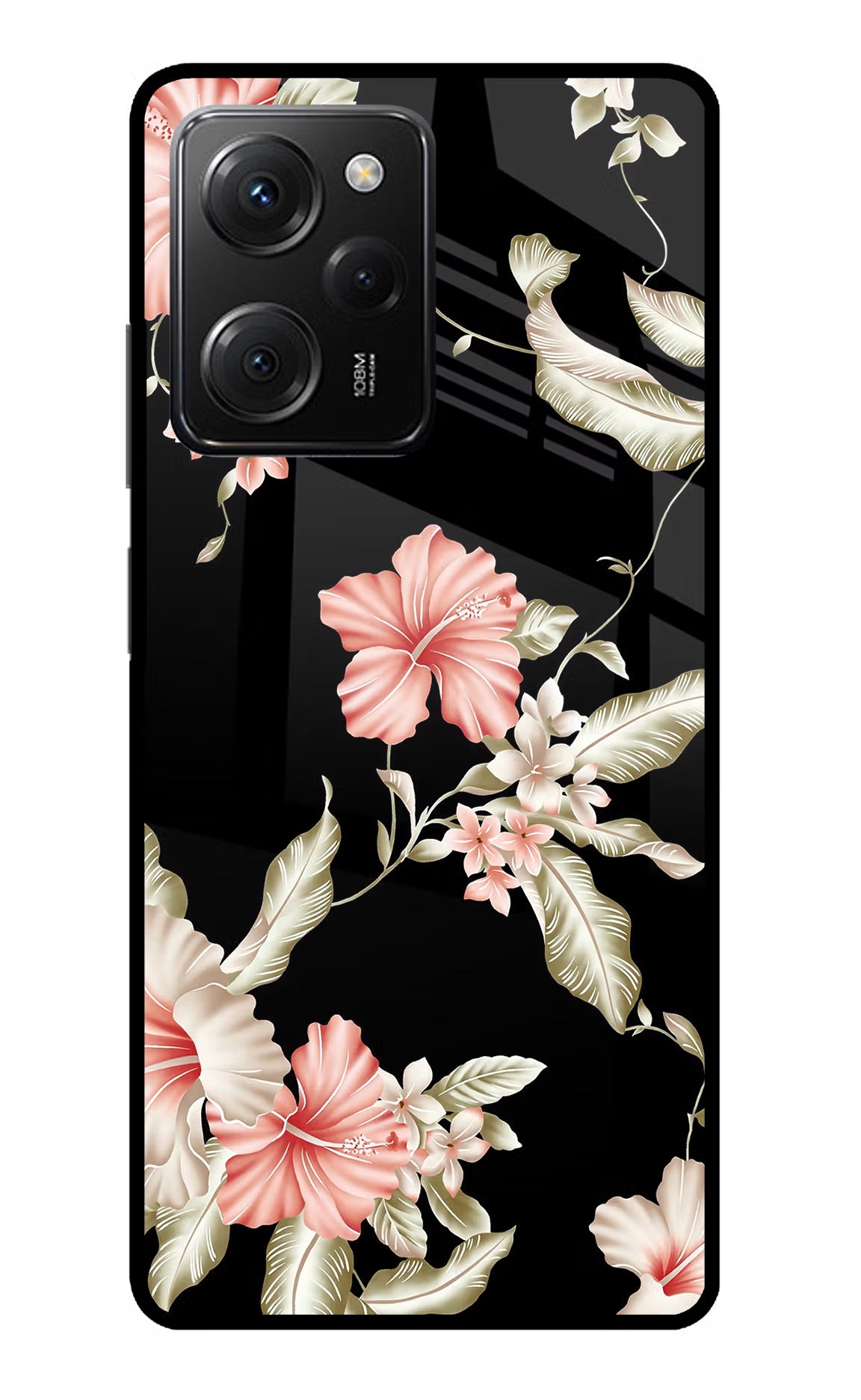 Flowers Poco X5 Pro 5G Glass Case - Flowers Poco X5 Pro 5G Glass Case Flowers Poco X5 Pro 5G Glass Case