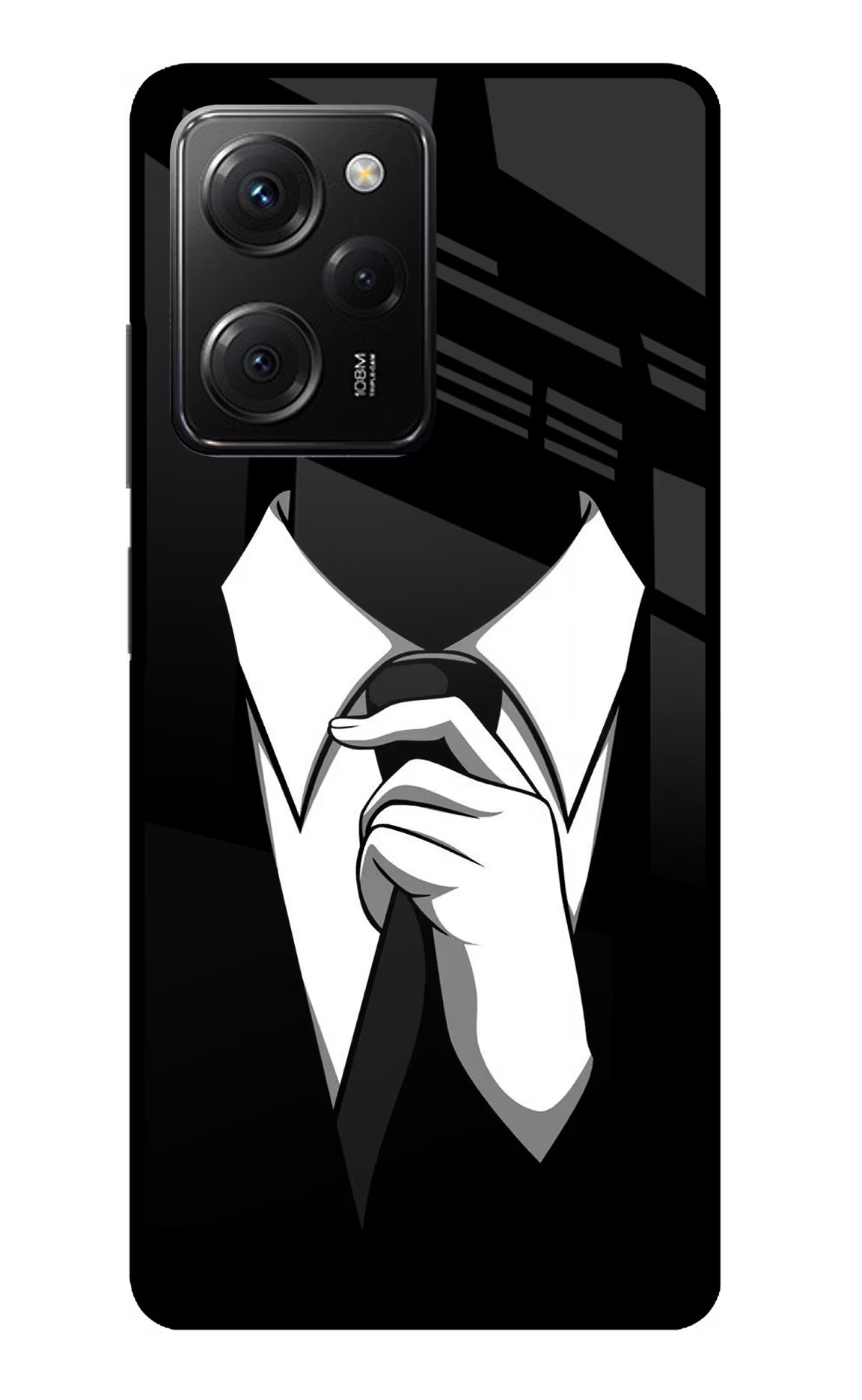 Buy Now Black Tie Glass Case For Poco X5 Pro 5g Online Casekaro 