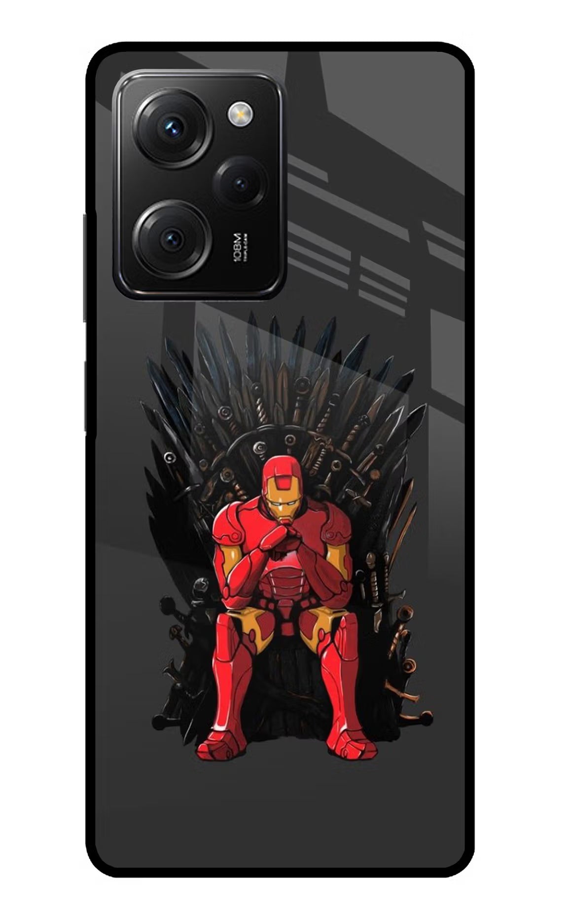 Ironman Throne Poco X5 Pro 5G Glass Case - Ironman Throne Poco X5 Pro 5G Glass Case Ironman Throne Poco X5 Pro 5G Glass Case