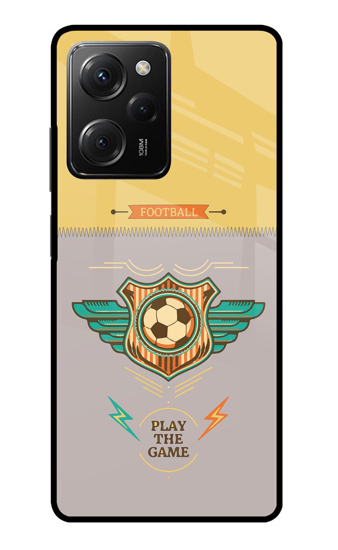 Football Poco X5 Pro 5G Glass Case - Football Poco X5 Pro 5G Glass Case Football Poco X5 Pro 5G Glass Case