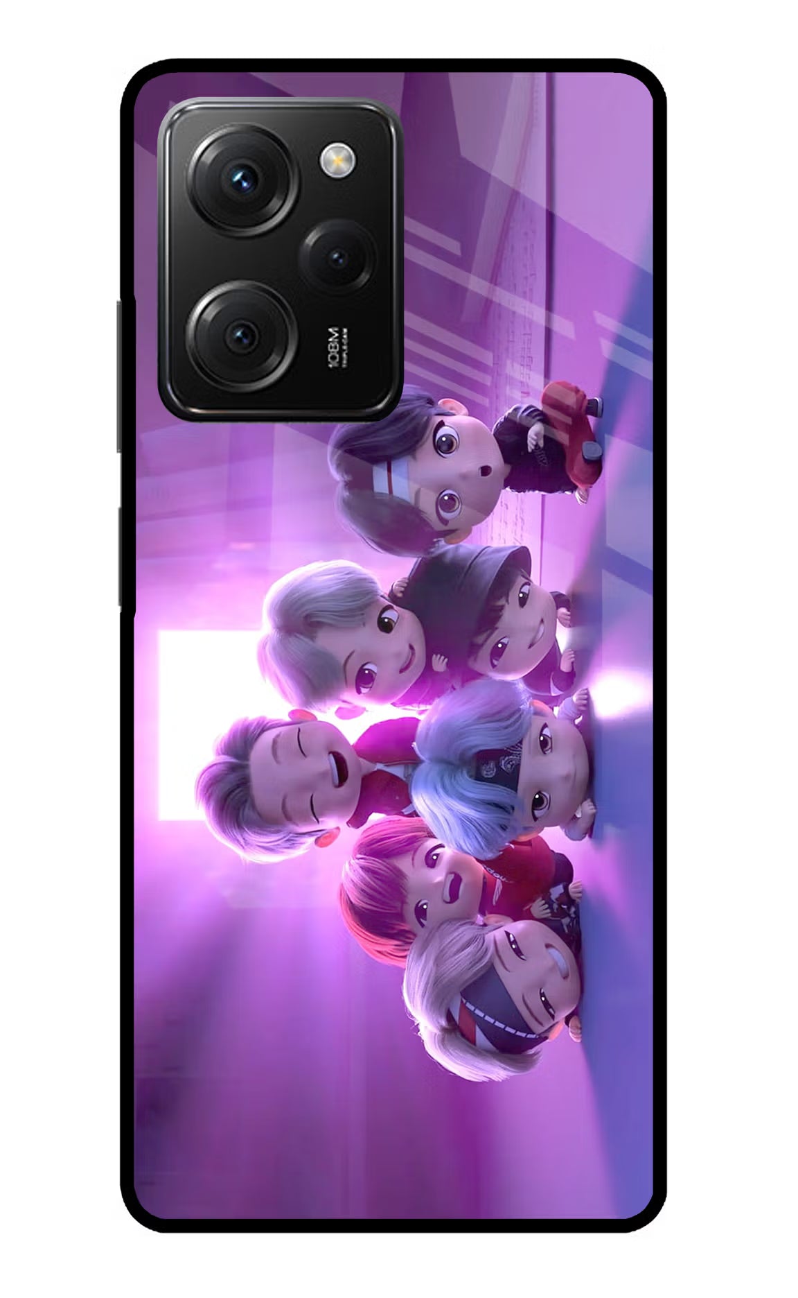 BTS Chibi Poco X5 Pro 5G Glass Case - BTS Chibi Poco X5 Pro 5G Glass Case BTS Chibi Poco X5 Pro 5G Glass Case