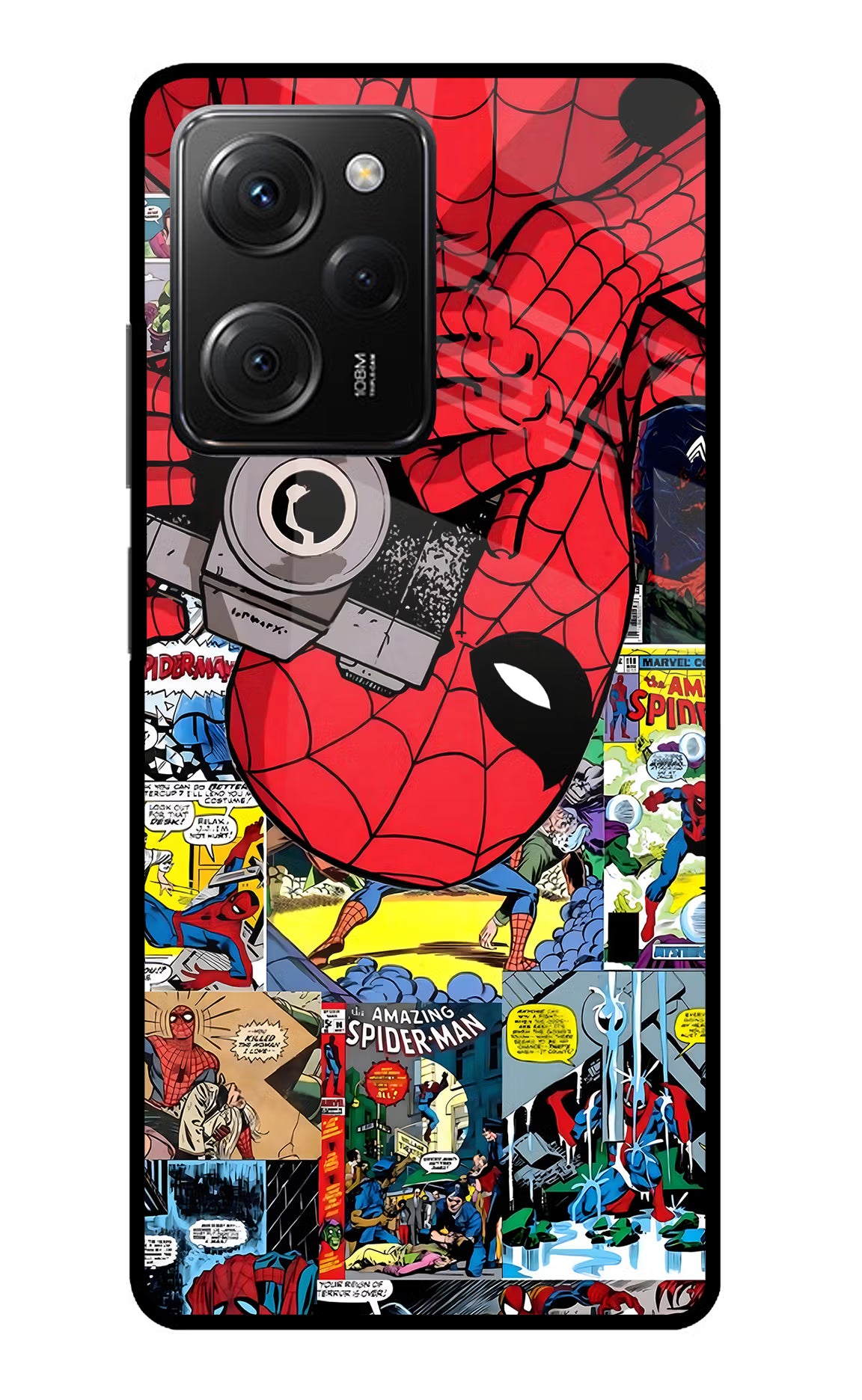 Spider Man Poco X5 Pro 5G Glass Case - Spider Man Poco X5 Pro 5G Glass Case Spider Man Poco X5 Pro 5G Glass Case