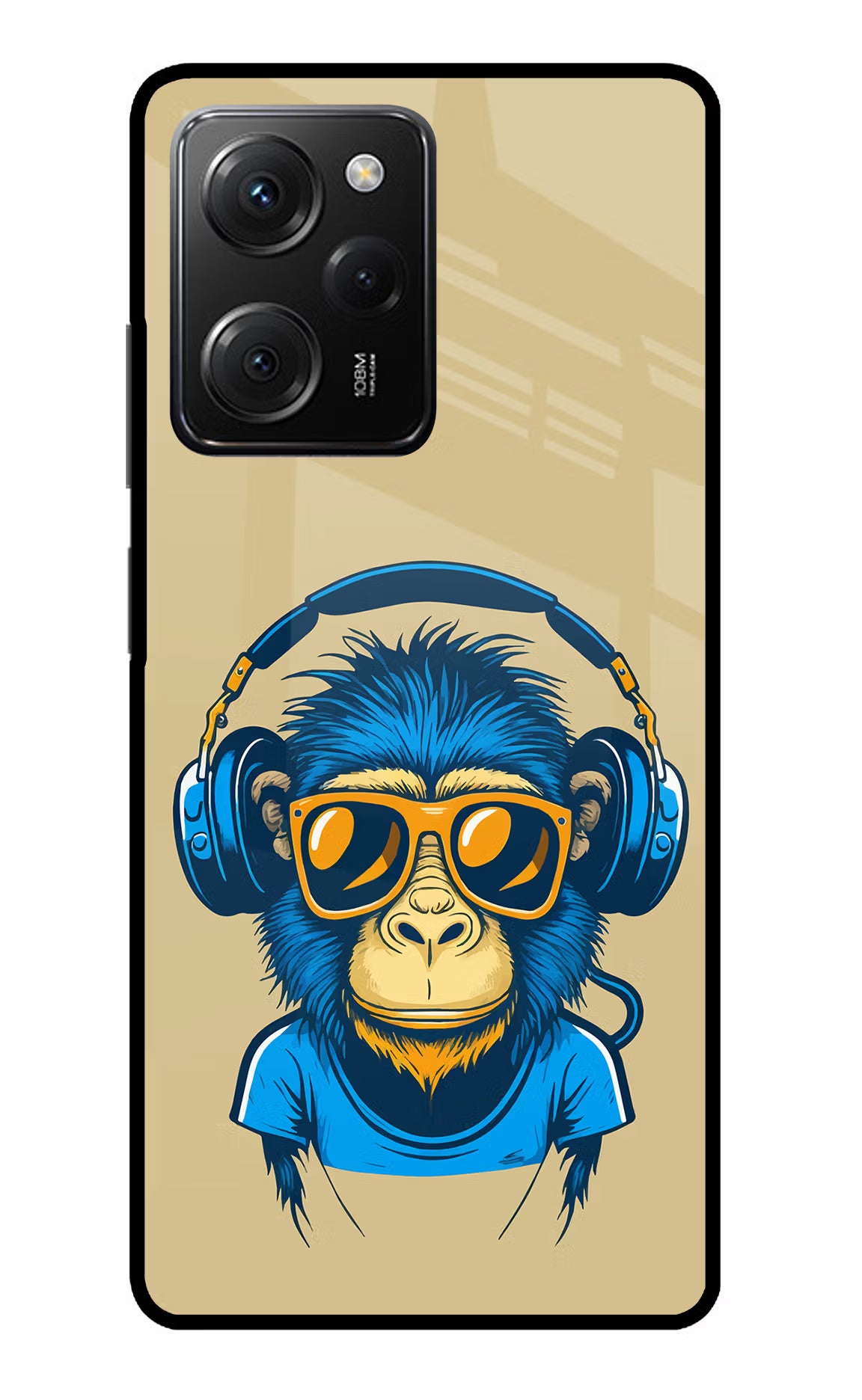 Monkey Headphone Poco X5 Pro 5G Glass Case - Monkey Headphone Poco X5 Pro 5G Glass Case Monkey Headphone Poco X5 Pro 5G Glass Case