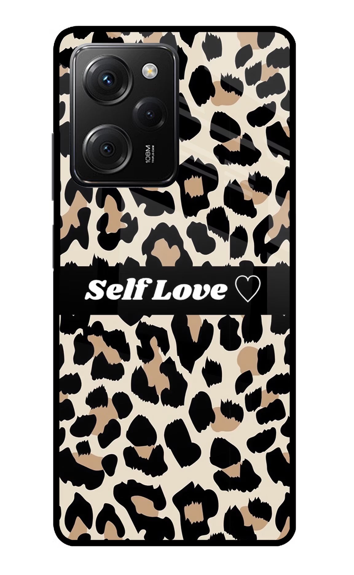 Leopard Print Self Love Poco X5 Pro 5G Glass Case - Leopard Print Self Love Poco X5 Pro 5G Glass Case Leopard Print Self Love Poco X5 Pro 5G Glass Case