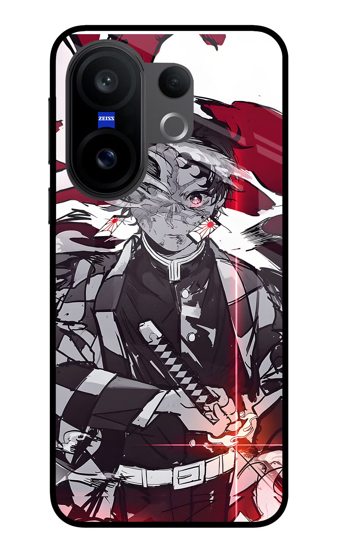 Demon Slayer Vivo X200 FE Glass Case - Demon Slayer Vivo X200 FE Glass Case Demon Slayer Vivo X200 FE Glass Case