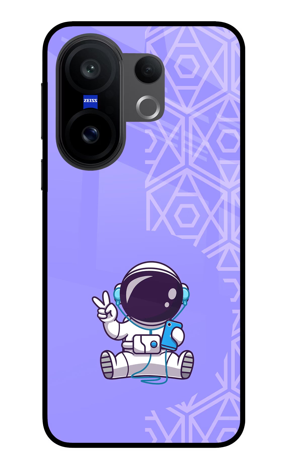 Cute Astronaut Chilling Vivo X200 FE Glass Case - Cute Astronaut Chilling Vivo X200 FE Glass Case Cute Astronaut Chilling Vivo X200 FE Glass Case