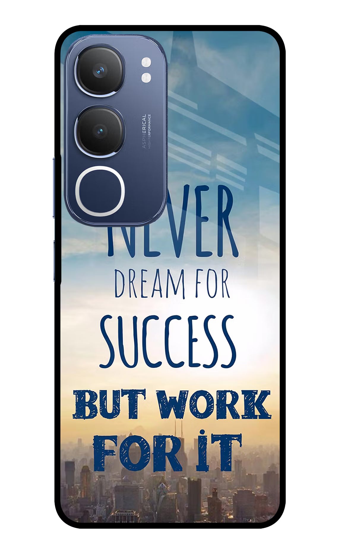 Never Dream For Success But Work For It Vivo Y29 5G Glass Case - Never Dream For Success But Work For It Vivo Y29 5G Glass Case Never Dream For Success But Work For It Vivo Y29 5G Glass Case