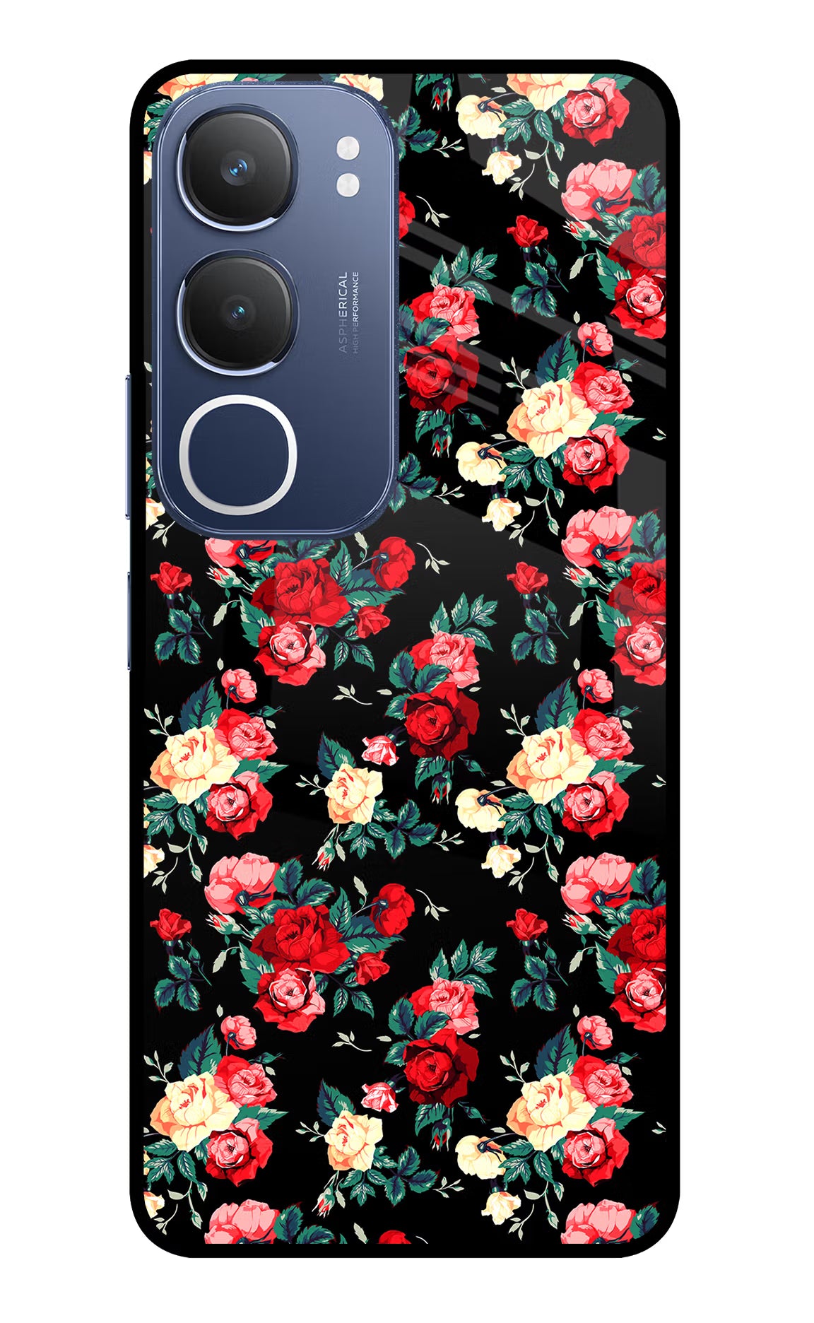 Rose Pattern Vivo Y29 5G Glass Case - Rose Pattern Vivo Y29 5G Glass Case Rose Pattern Vivo Y29 5G Glass Case