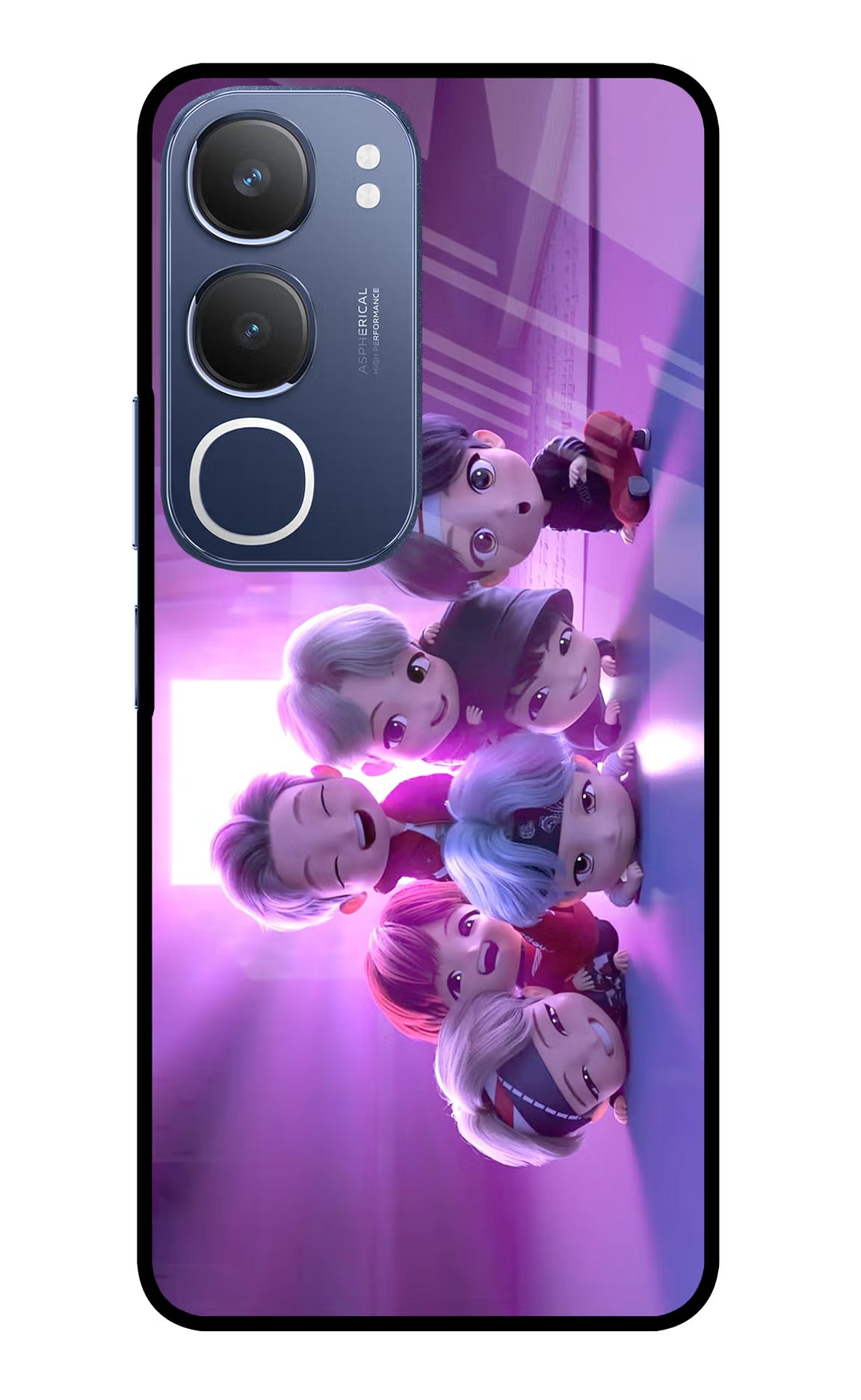 BTS Chibi Vivo Y29 5G Glass Case - BTS Chibi Vivo Y29 5G Glass Case BTS Chibi Vivo Y29 5G Glass Case