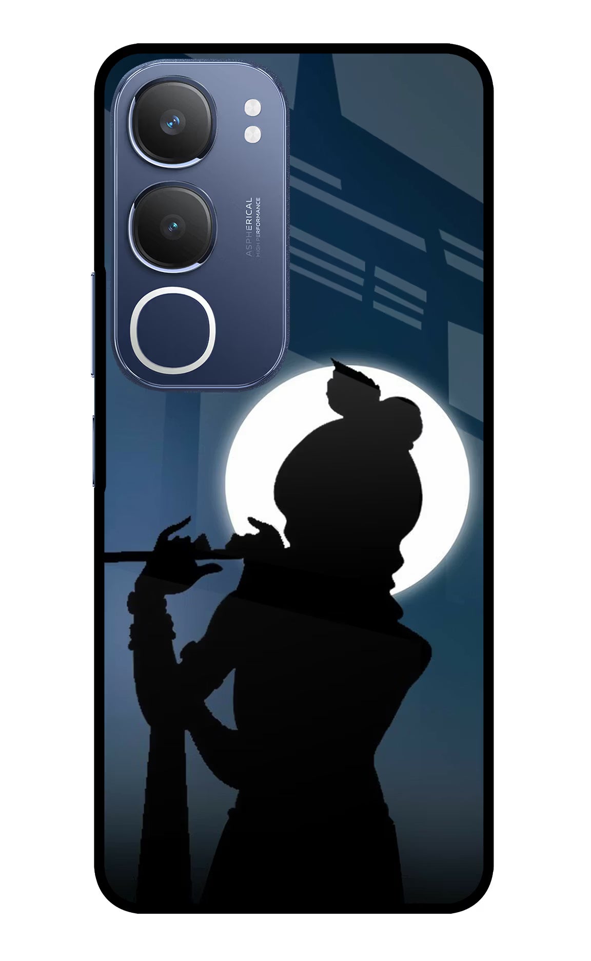 Shri Krishna Silhouette Vivo Y29 5G Glass Case - Shri Krishna Silhouette Vivo Y29 5G Glass Case Shri Krishna Silhouette Vivo Y29 5G Glass Case