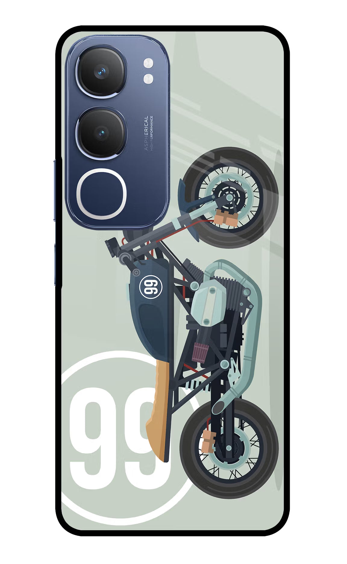 Classic Cafe Racer 99 Vivo Y29 5G Glass Case - Classic Cafe Racer 99 Vivo Y29 5G Glass Case Classic Cafe Racer 99 Vivo Y29 5G Glass Case