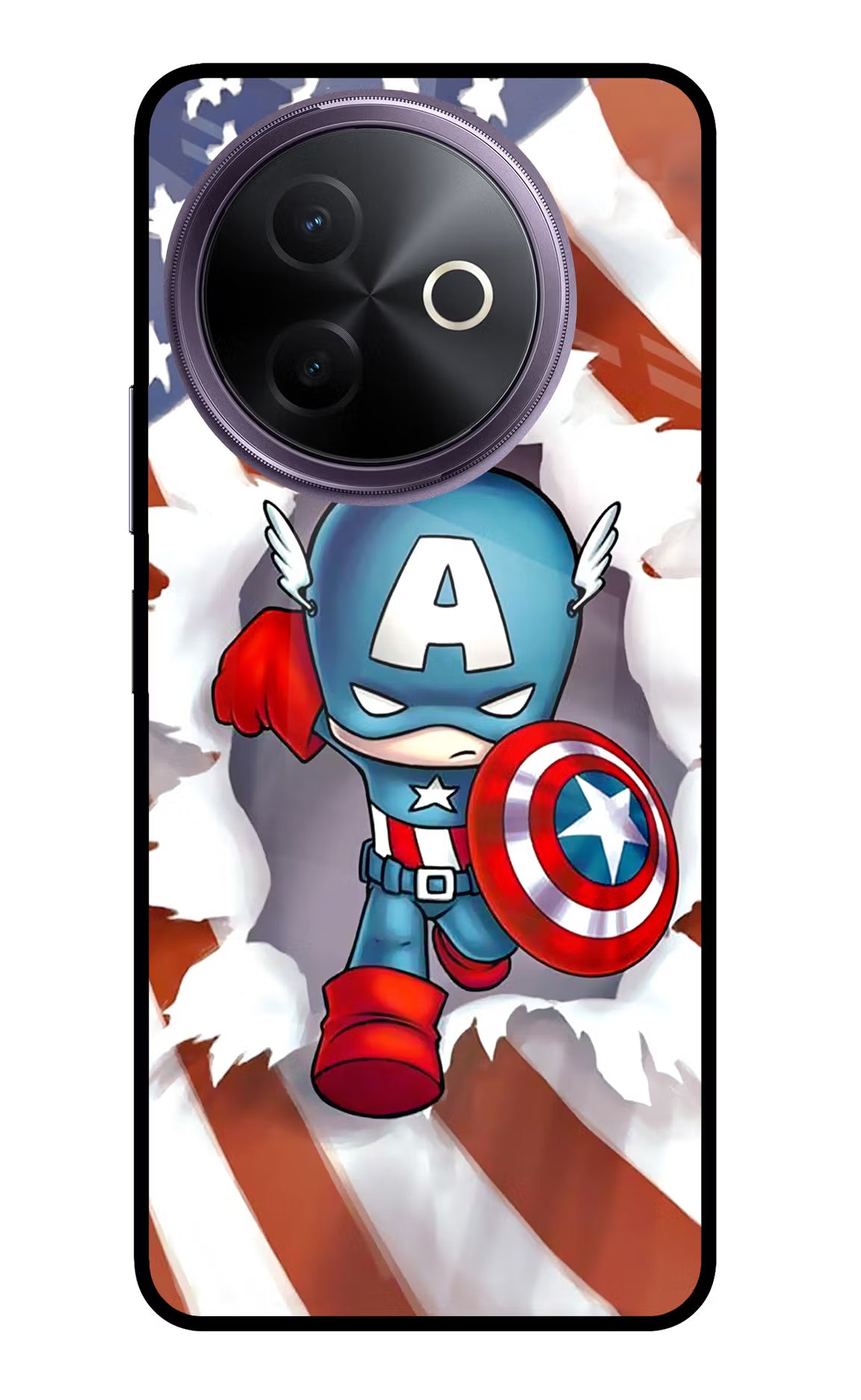 Captain America Vivo Y39 5G Glass Case - Captain America Vivo Y39 5G Glass Case Captain America Vivo Y39 5G Glass Case