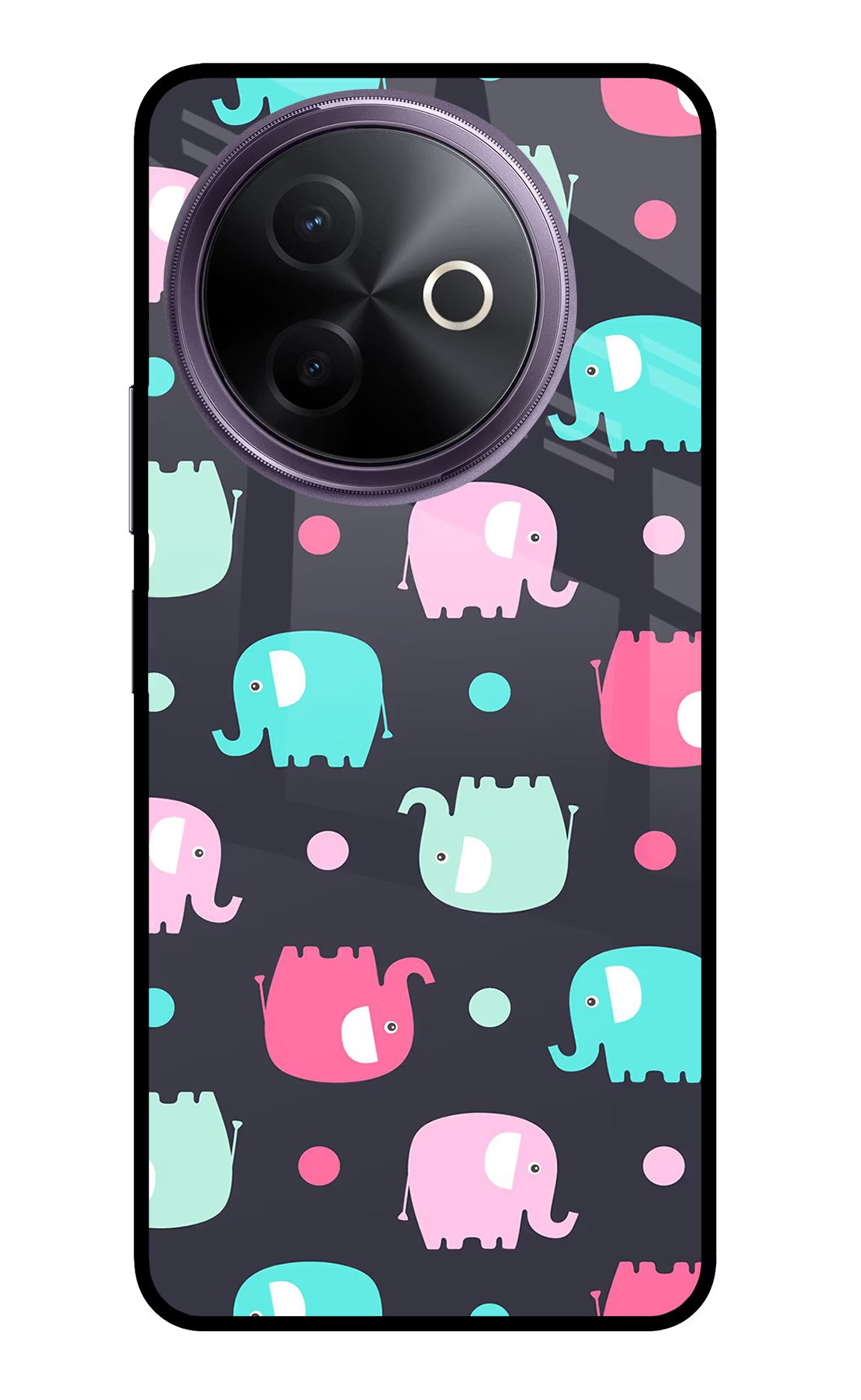 Elephants Vivo Y39 5G Glass Case - Elephants Vivo Y39 5G Glass Case Elephants Vivo Y39 5G Glass Case