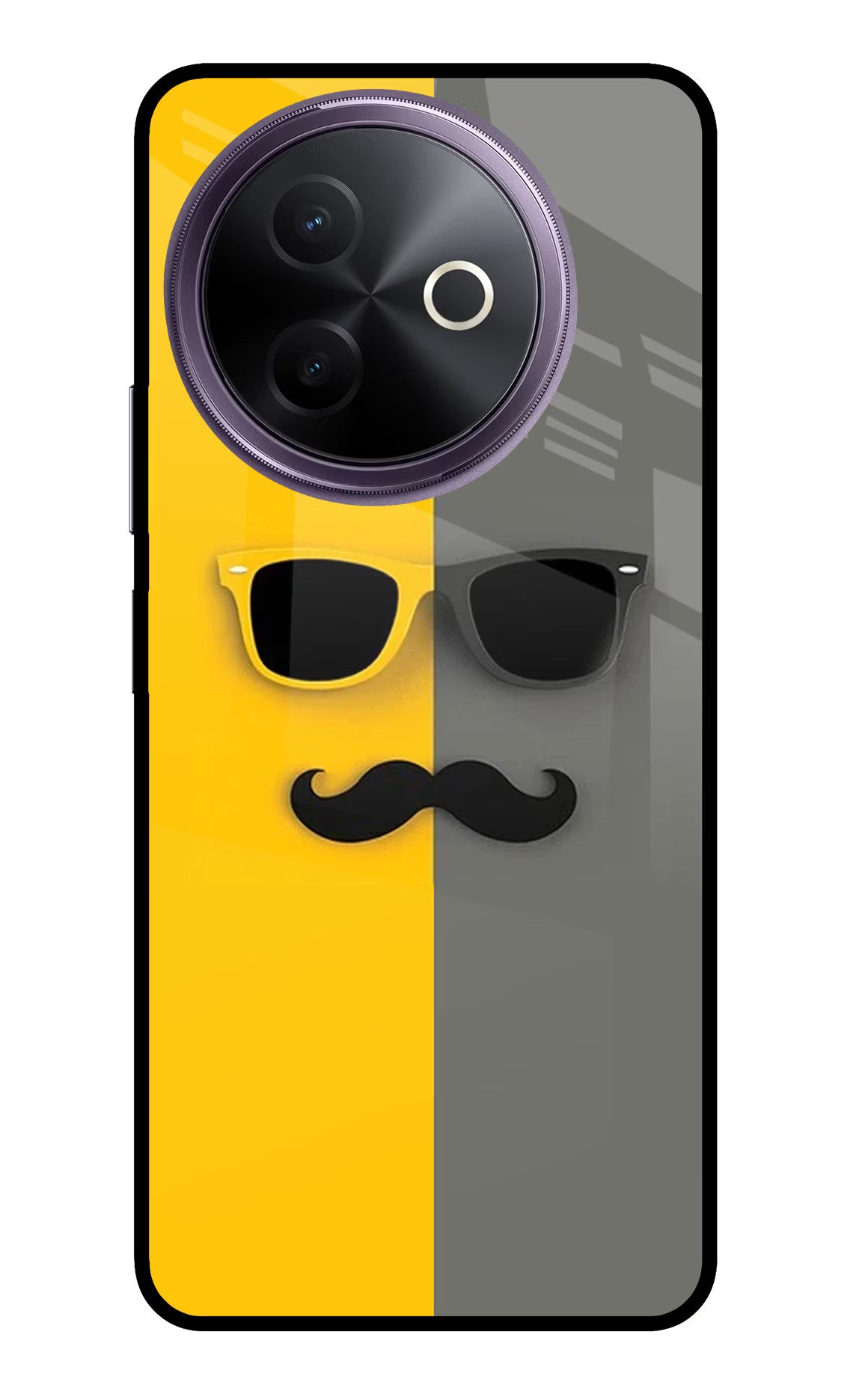 Sunglasses with Mustache Vivo Y39 5G Glass Case - Sunglasses with Mustache Vivo Y39 5G Glass Case Sunglasses with Mustache Vivo Y39 5G Glass Case