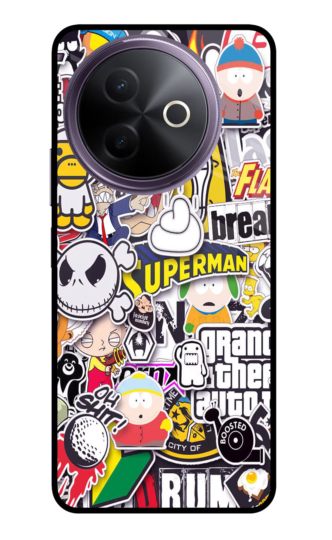 Sticker Bomb Vivo Y39 5G Glass Case - Sticker Bomb Vivo Y39 5G Glass Case Sticker Bomb Vivo Y39 5G Glass Case