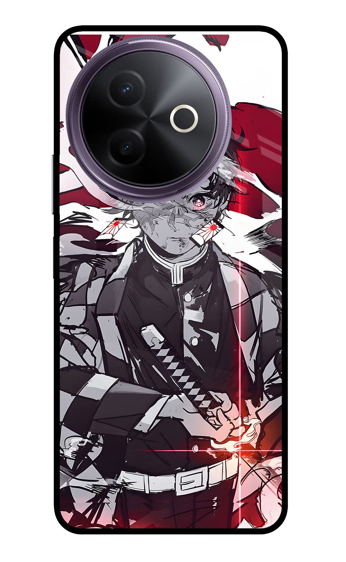 Demon Slayer Vivo Y39 5G Glass Case - Demon Slayer Vivo Y39 5G Glass Case Demon Slayer Vivo Y39 5G Glass Case